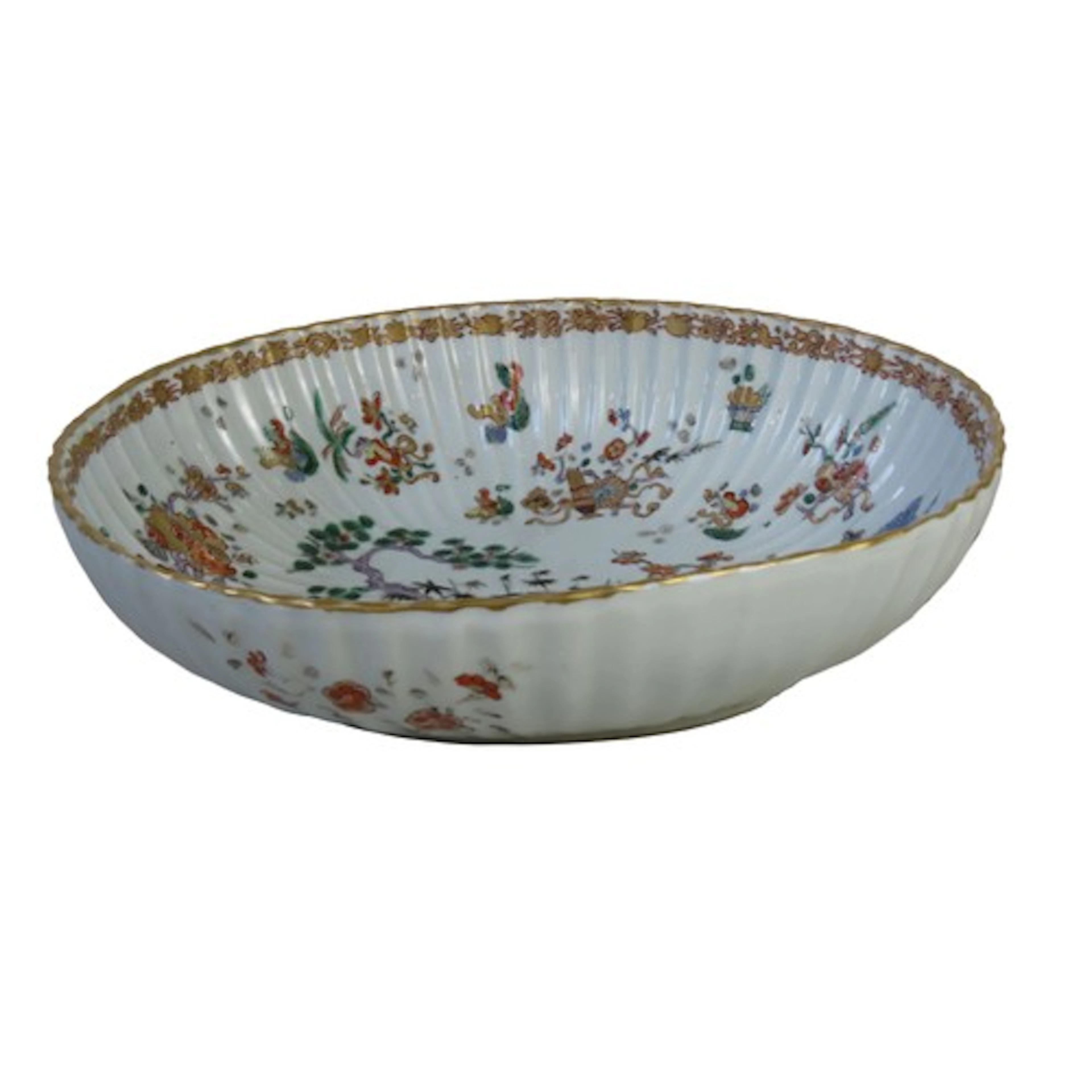 A SAMSON OVAL FORM FLUTED BOWL LATE 19TH/EARLY 20TH CENTURY ...