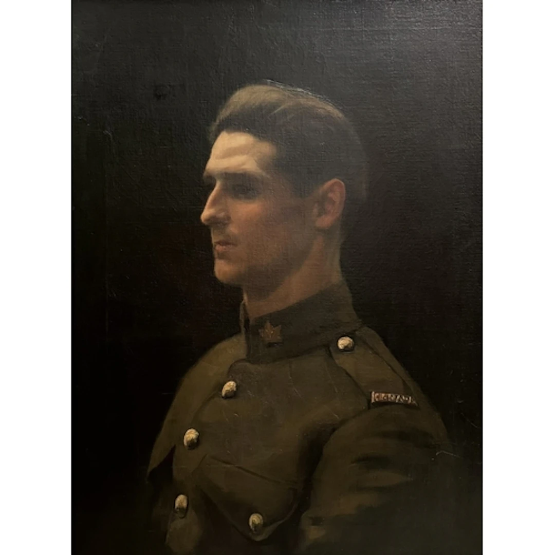 A PORTRAIT OF A FIRST WORLD WAR OFFICER Oil on canvas 59.5cm...