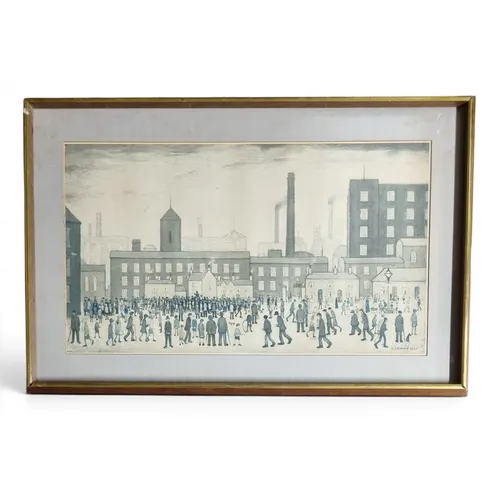 A good LS Lowry coloured Print of an Industrial scene. 41 x ...