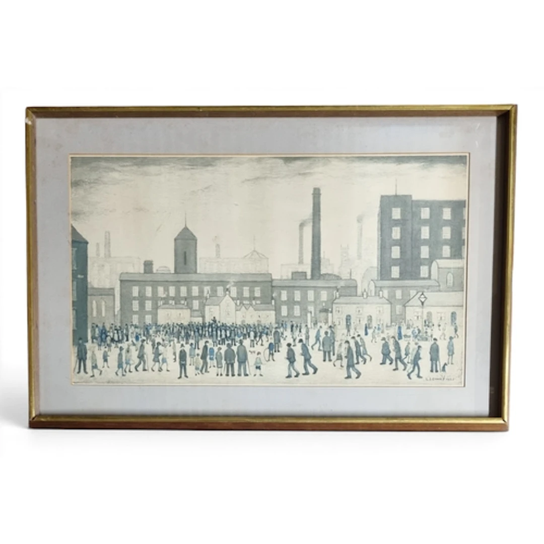 A good LS Lowry coloured Print of an Industrial scene. 41 x ...