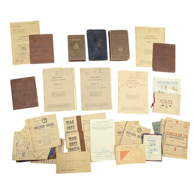 Quantity of WW2 & later ephemera to include Soldier's Servic...
