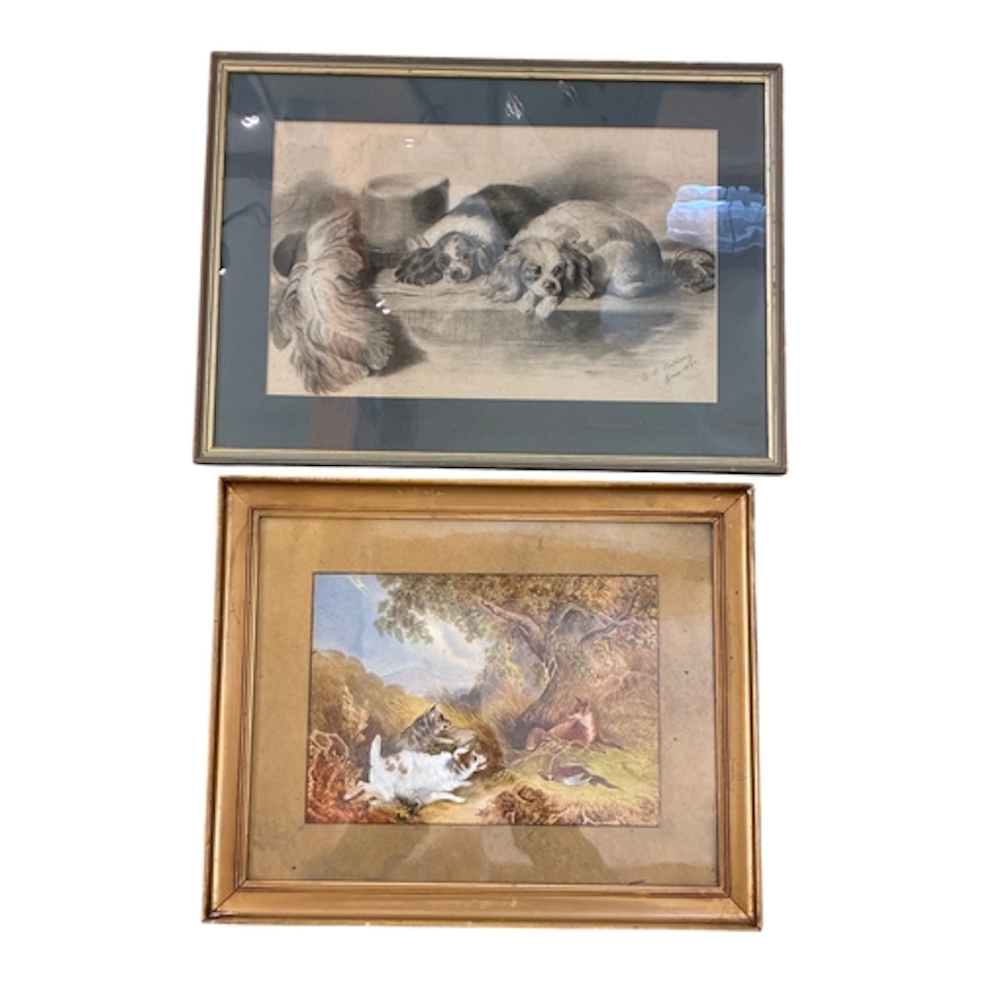 Two studies of Dogs: Manner of George Armfield - Two terrier...