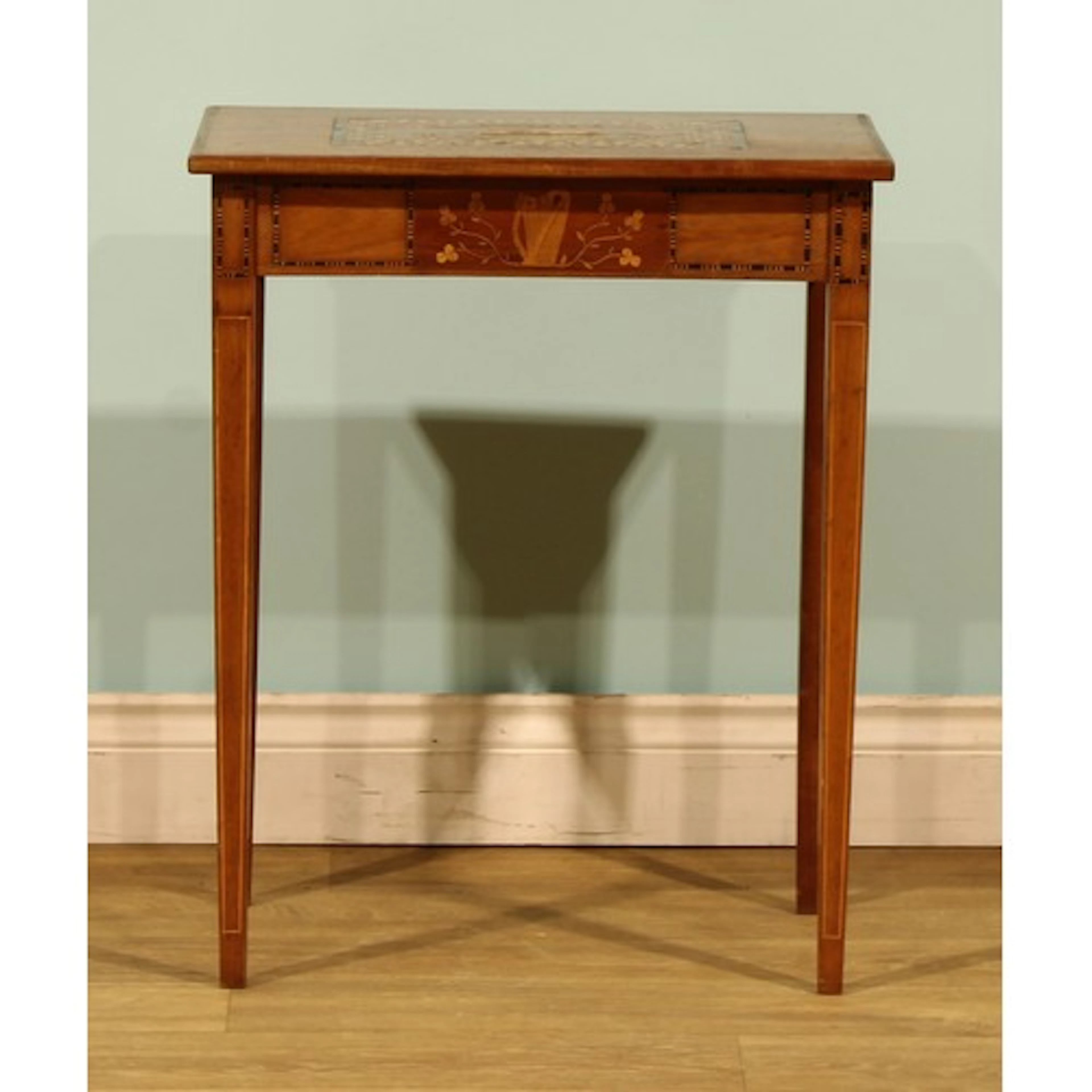 An Irish Killarney marquetry and parquetry low table, rectan...