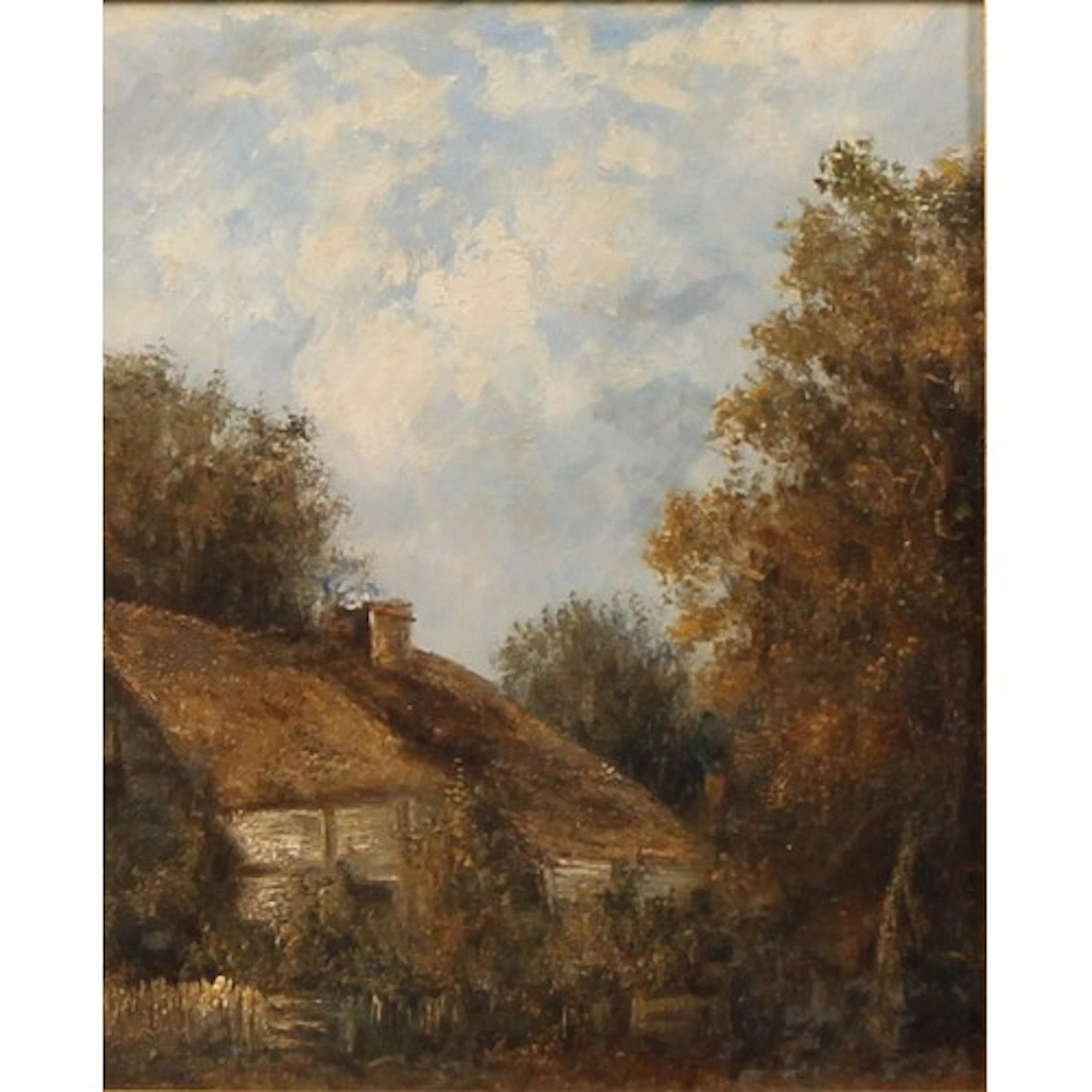 English School (19th century) Thatched Cottage oil on canvas...