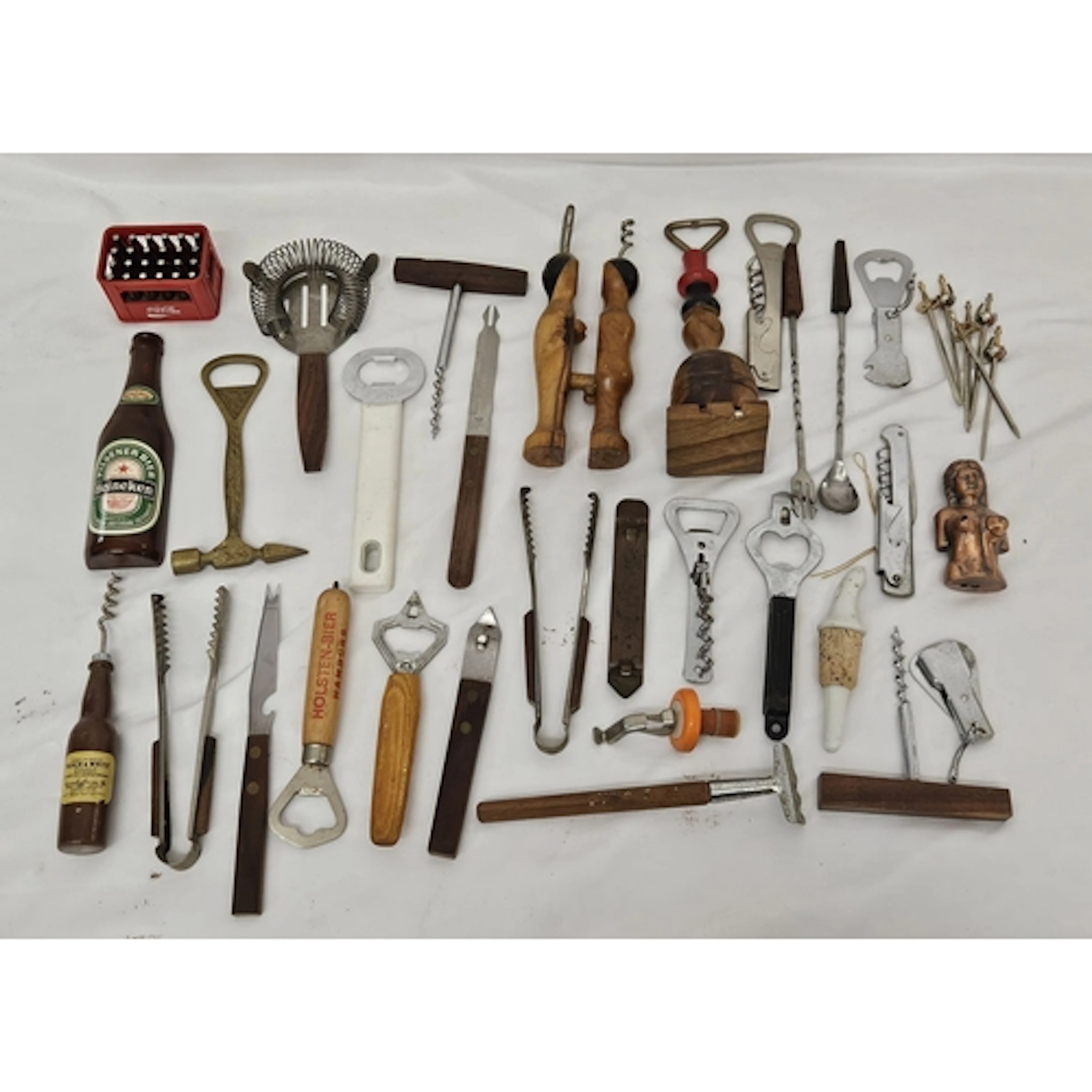 Vintage Bottle Openers & bar tools, incl. comical, Heineken,...