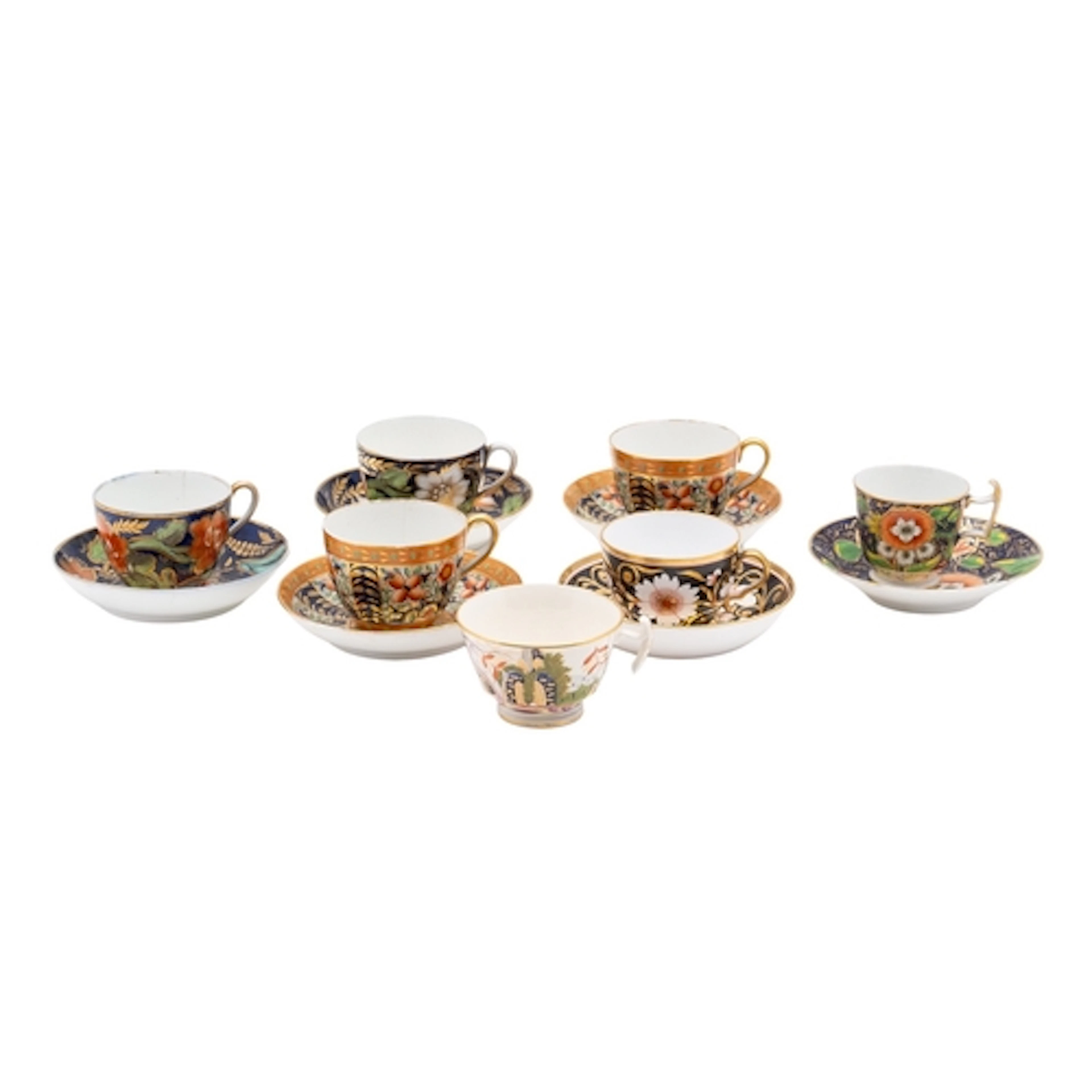 A group of six early 19th century Coalport and other cups an...