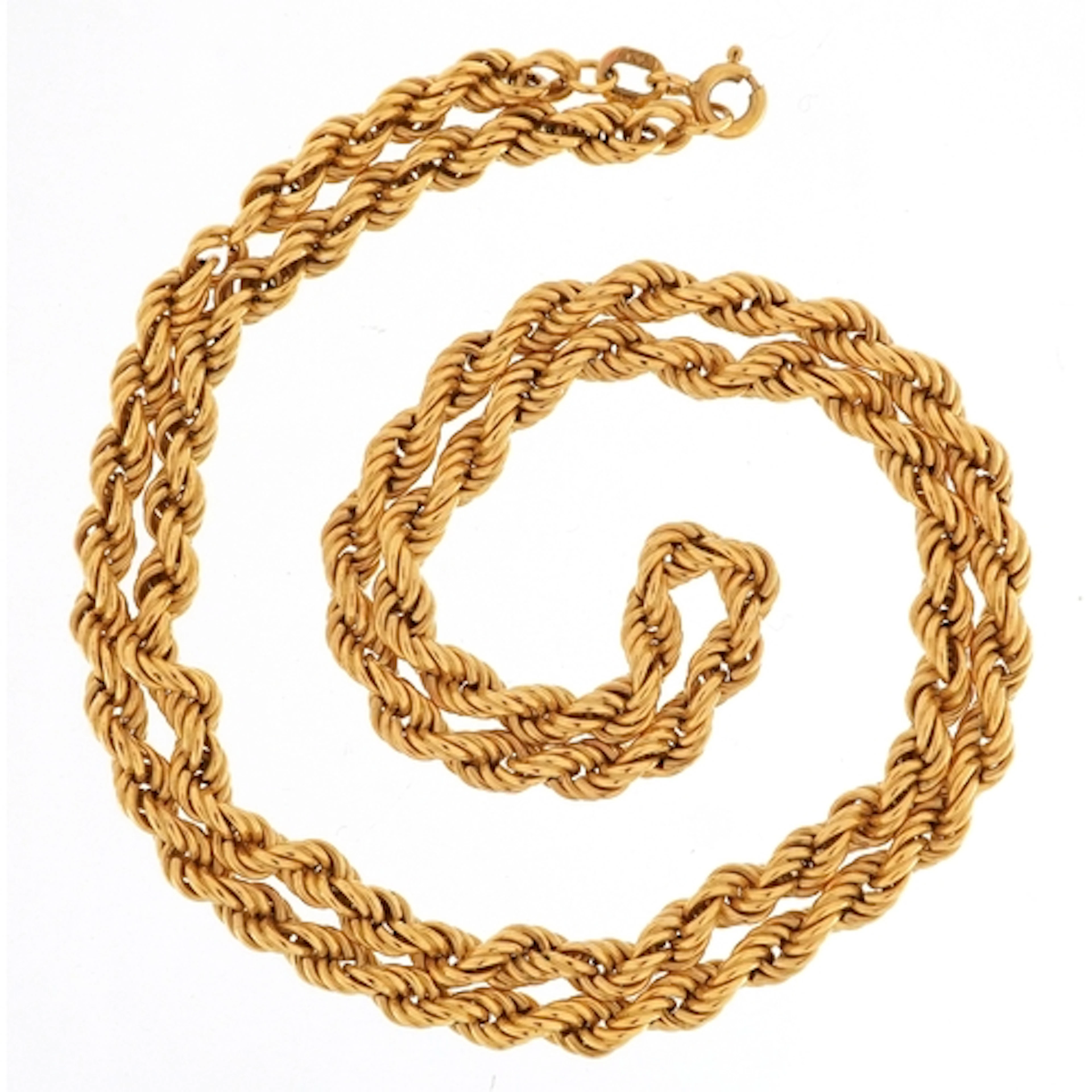 9ct gold rope twist necklace, 48cm in length, 6.7g.