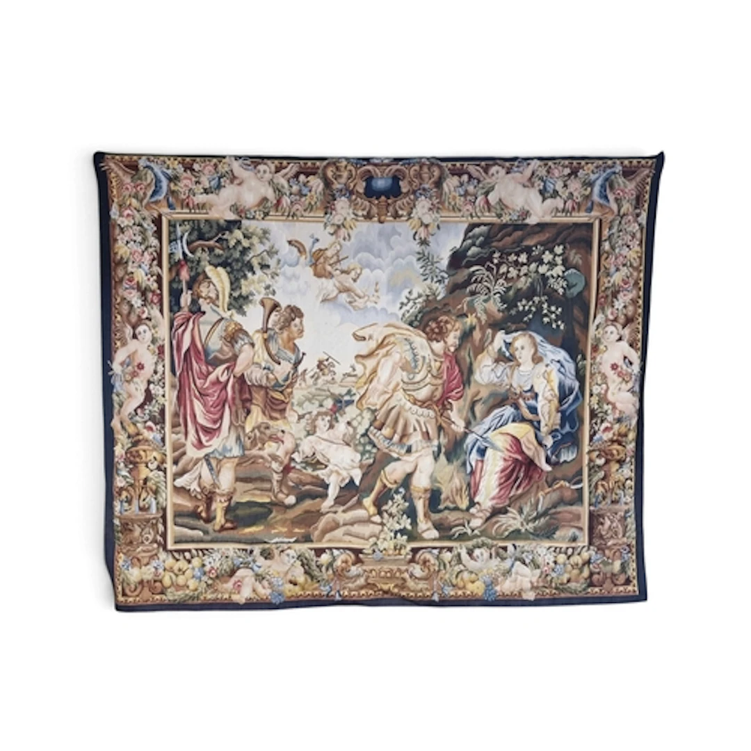 A fantastic 20th Century Tapestry depicting a Medieval scene...