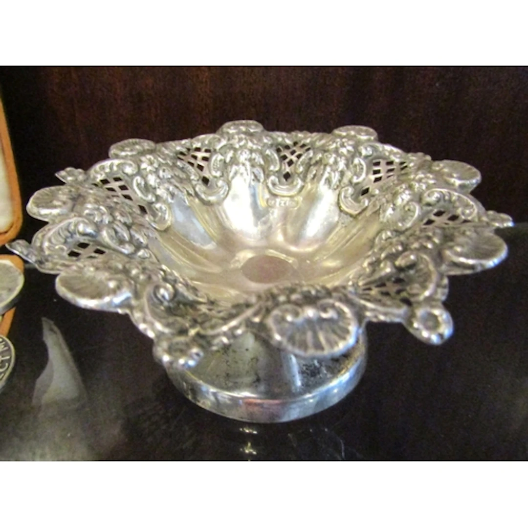 Antique Silver Bon Bon Dish Pedestal Form Approximately 8cm ...