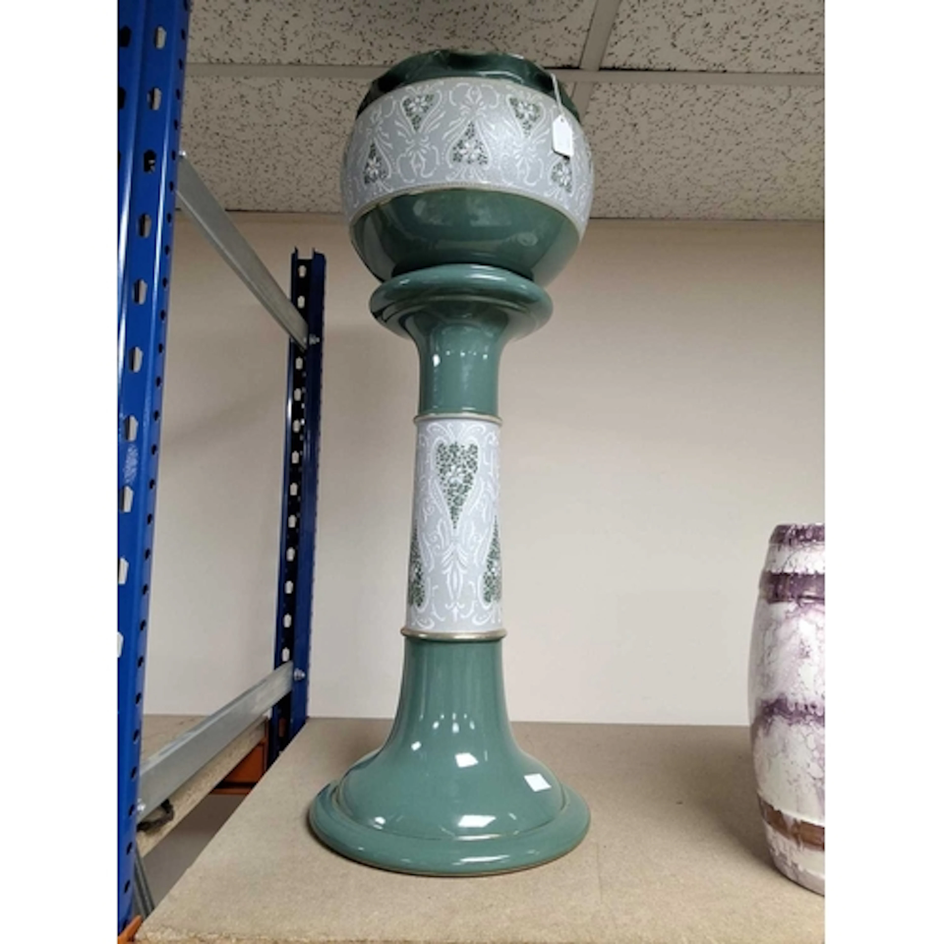 A LANGLEY WARE JARDINIERE AND STAND decorated in a similar s...