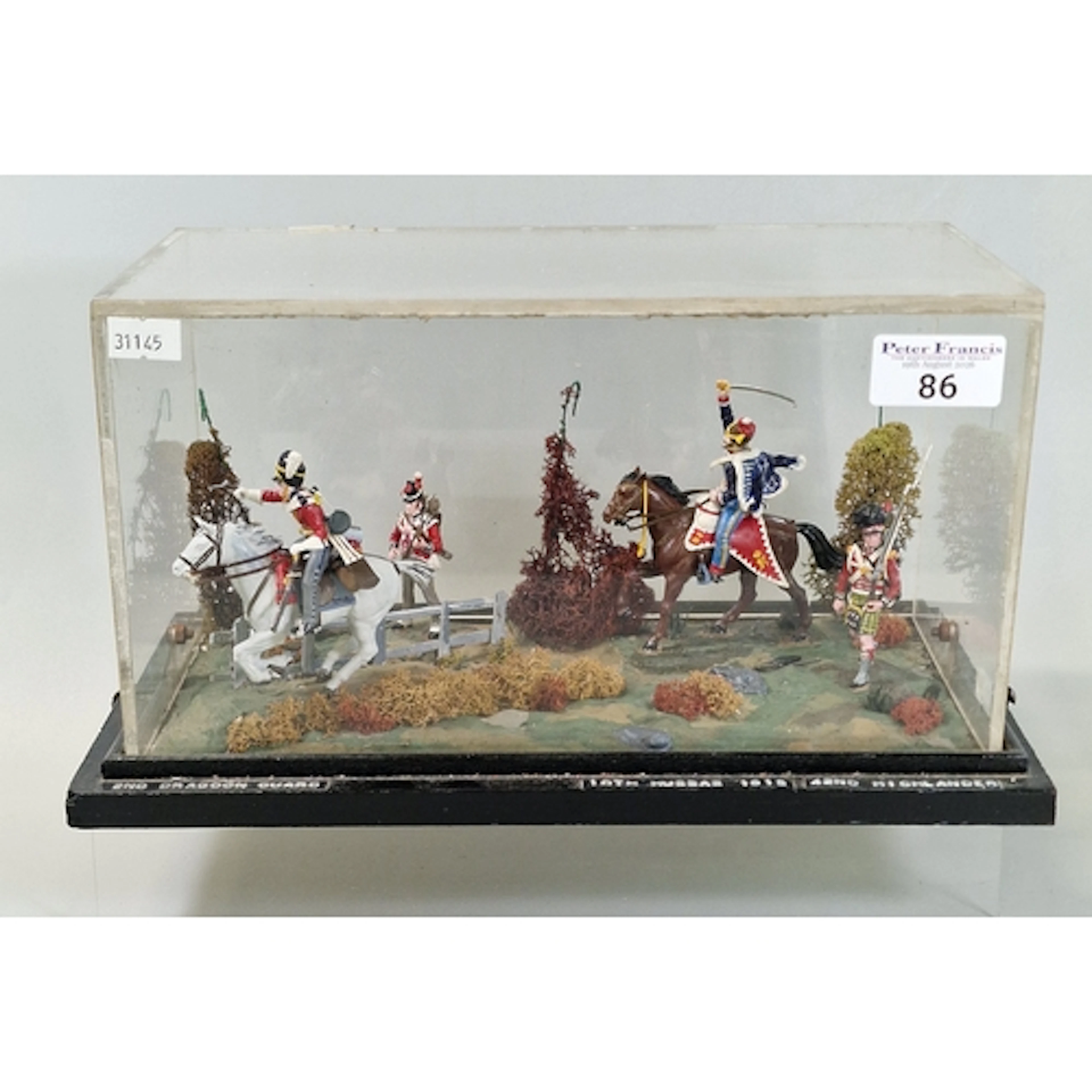 Custom built Napoleonic War military diorama with various fi...
