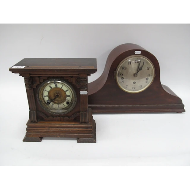 Two vintage mantel clocks, including Ansonia Clock Co. "Summ...