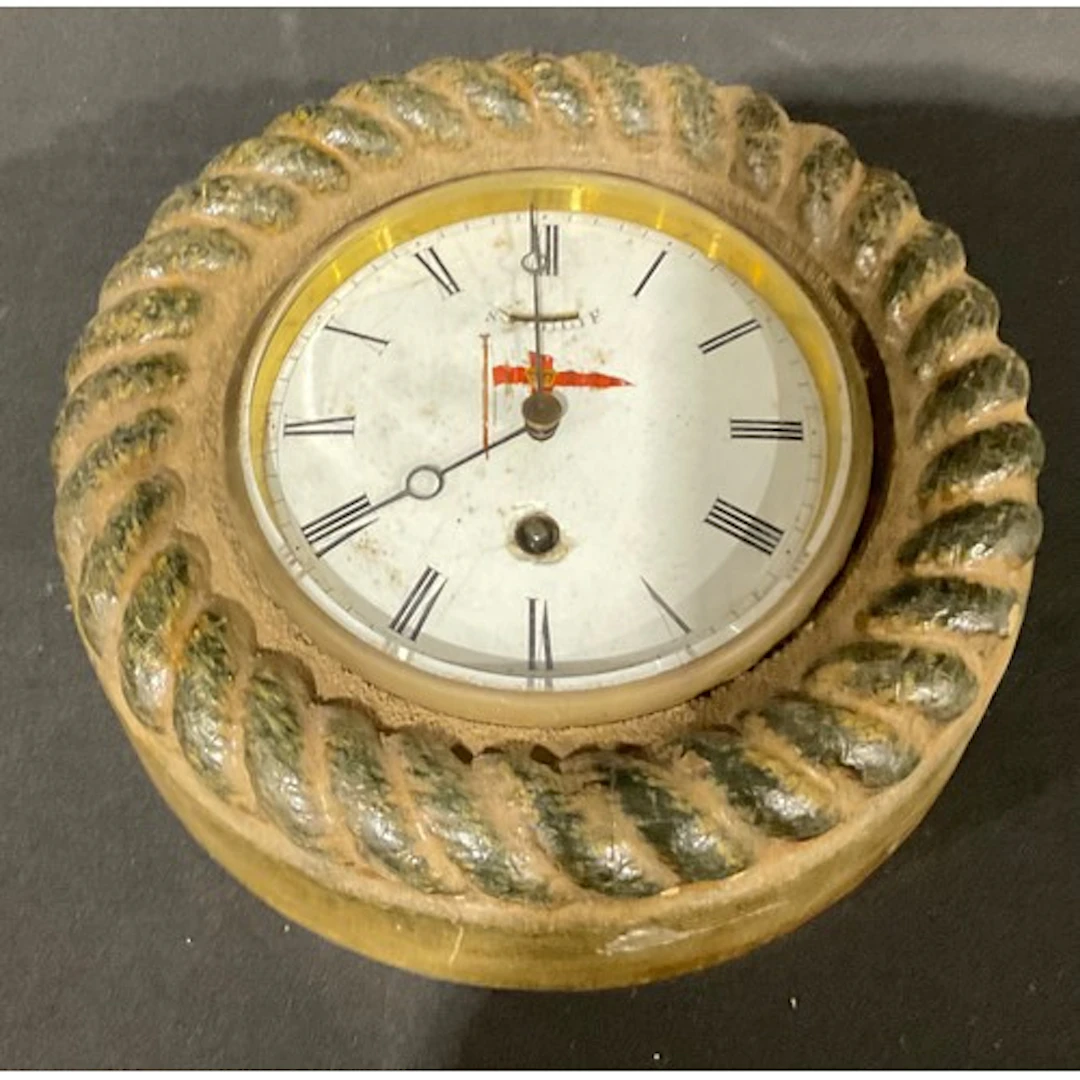Nautical Interest - a mid-century oak cased wall hanging clo...