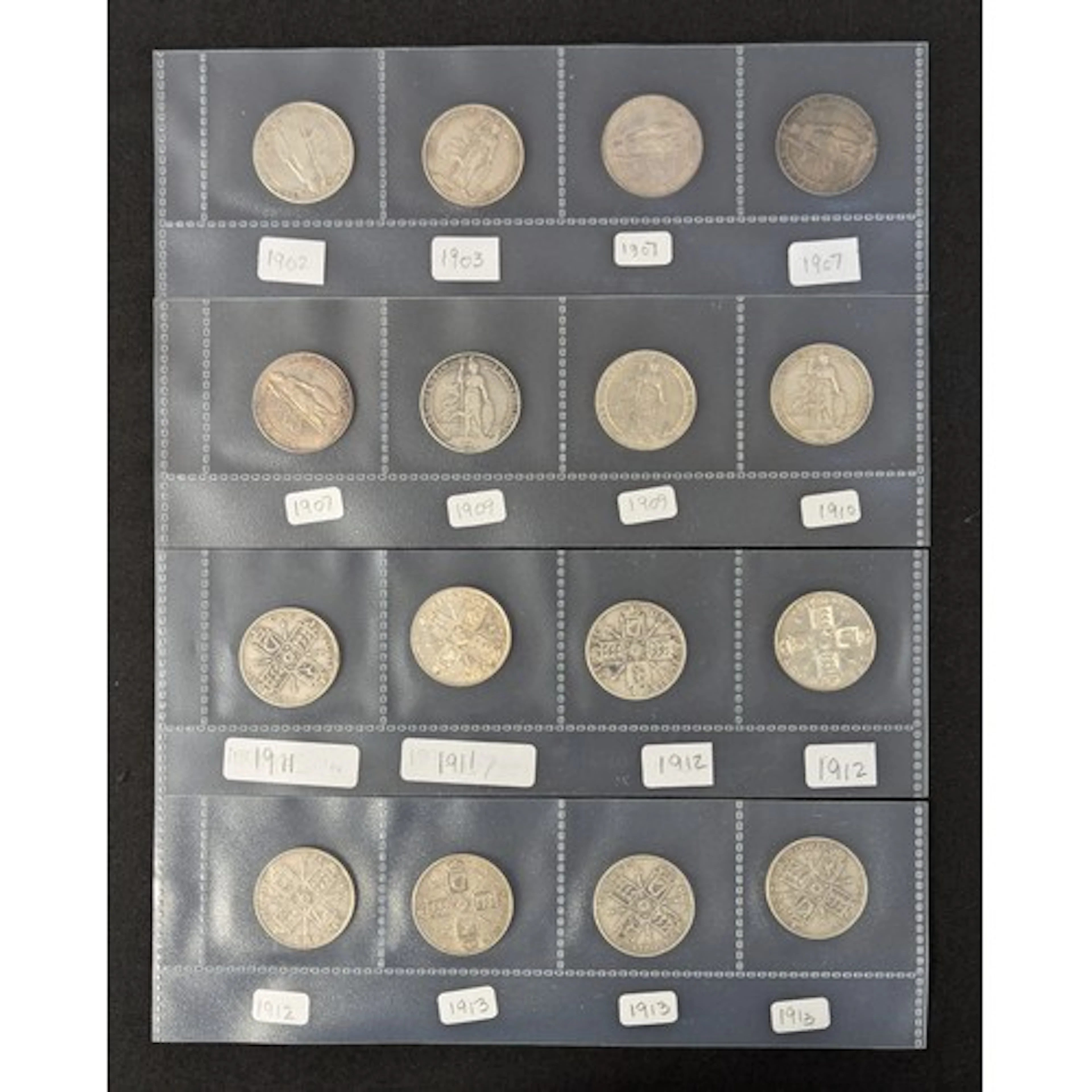 Numismatics - sixteen Edward VII and George V florins dated ...