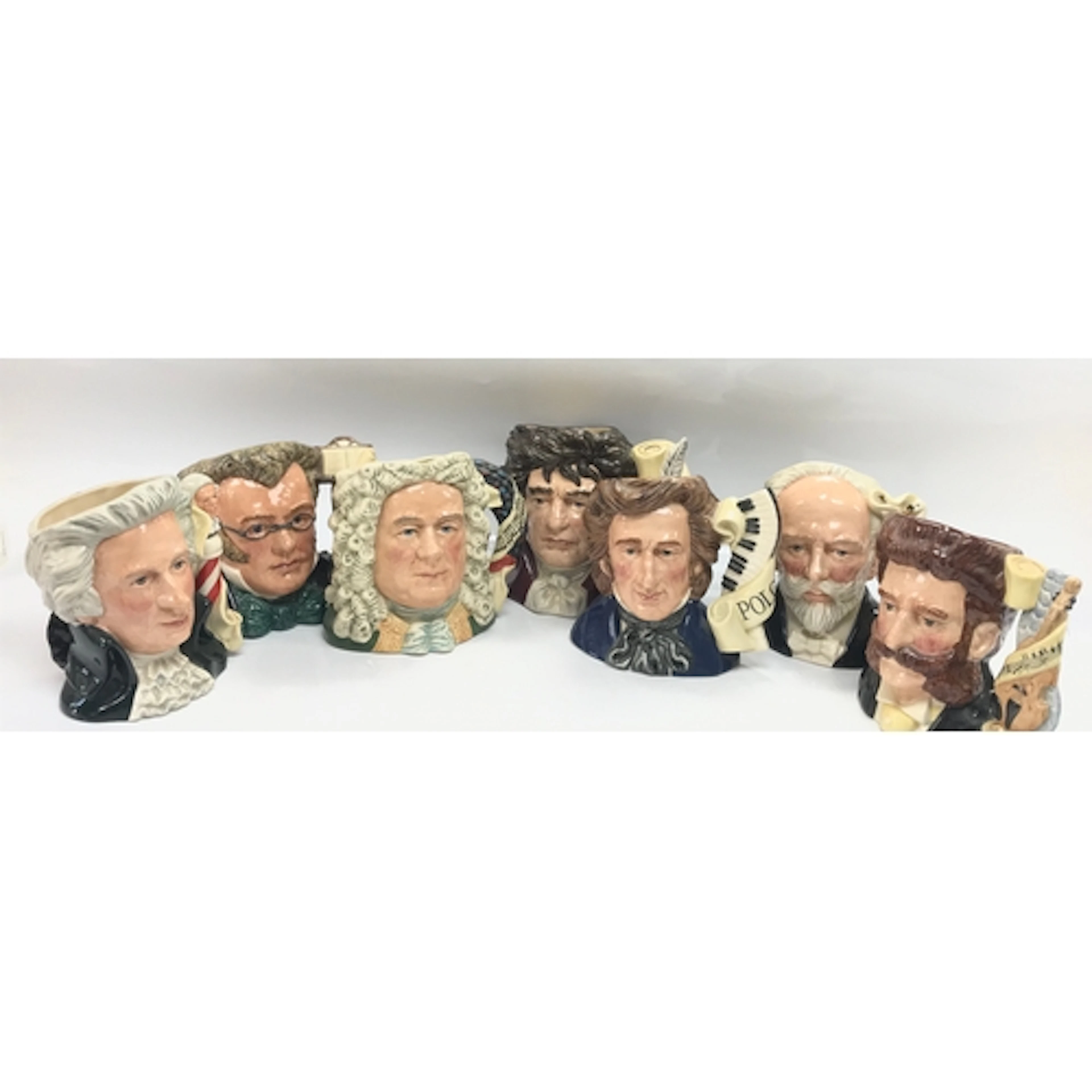 7 royal Doulton character jugs "composers" .Schubert D 7056 ...