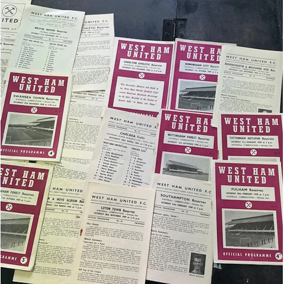 West Ham Reserves Football Programmes: From the 50s onwards ...