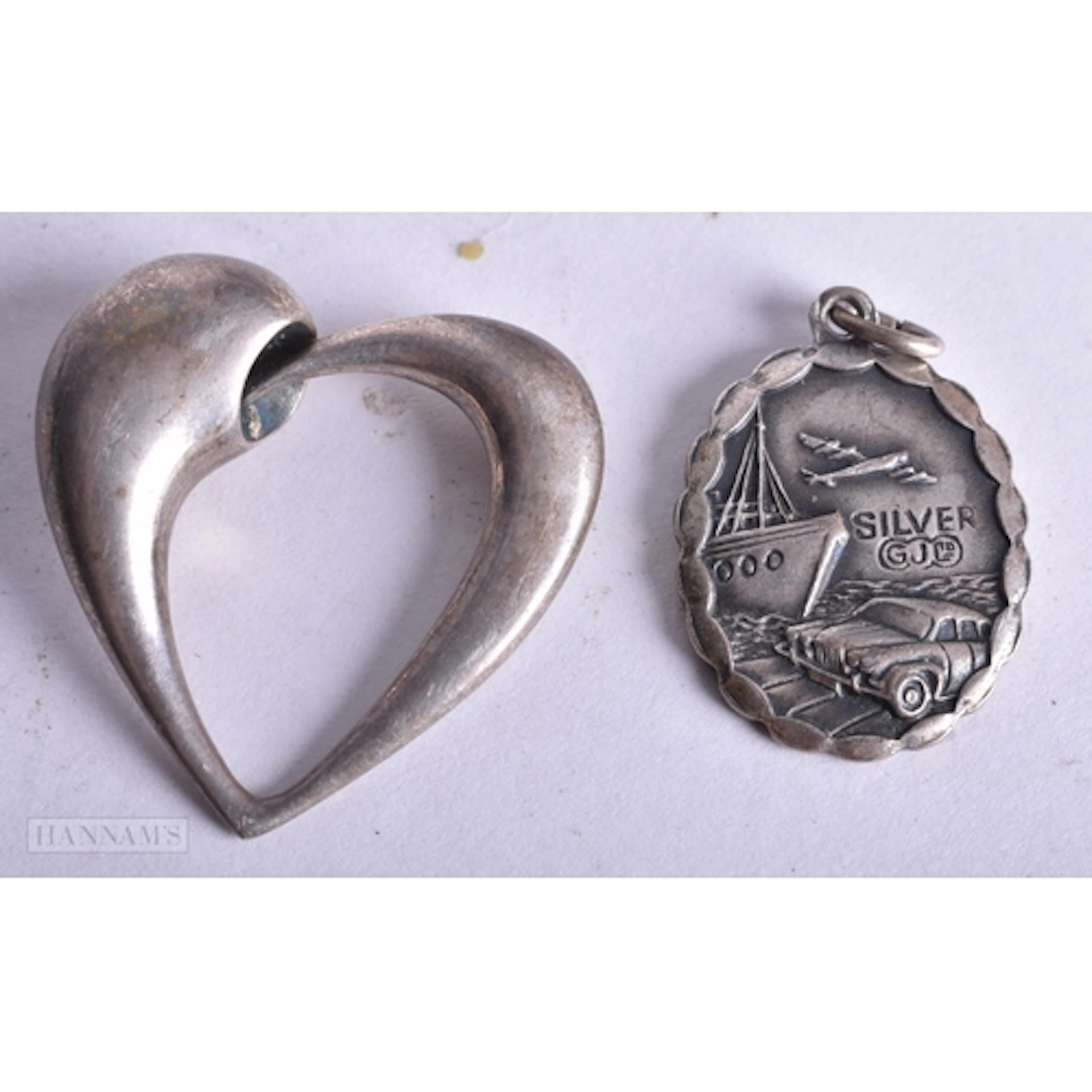 Collection of Sterling Silver George Jensen Pendants inc. He...