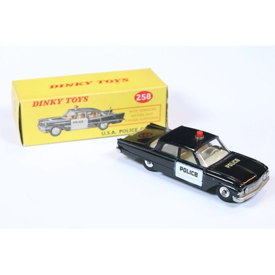 Boxed Dinky 258 USA Police Car diecast model, ex