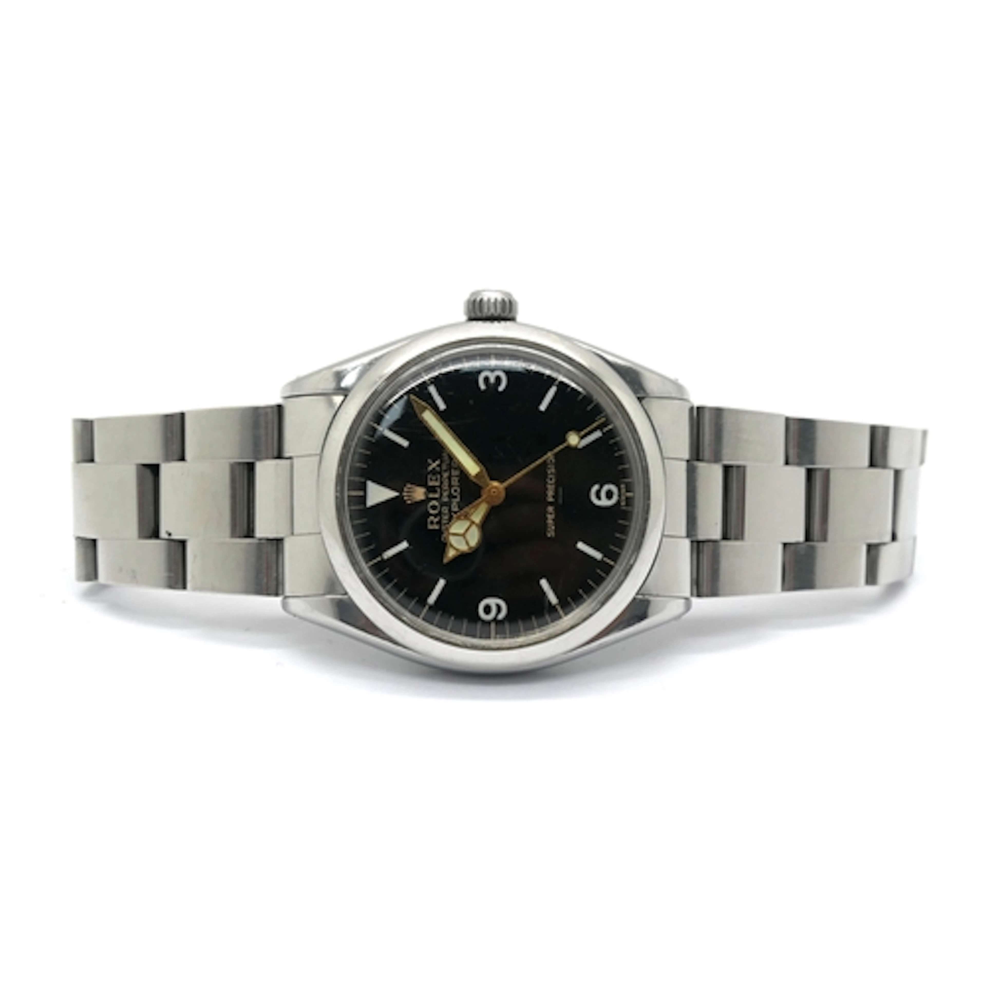Rolex; A Vintage Explorer Oyster Perpetual Gent's Wristwatch...