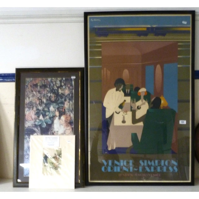 Lithograph advert poster for 'Venice Simpson Orient Express'...