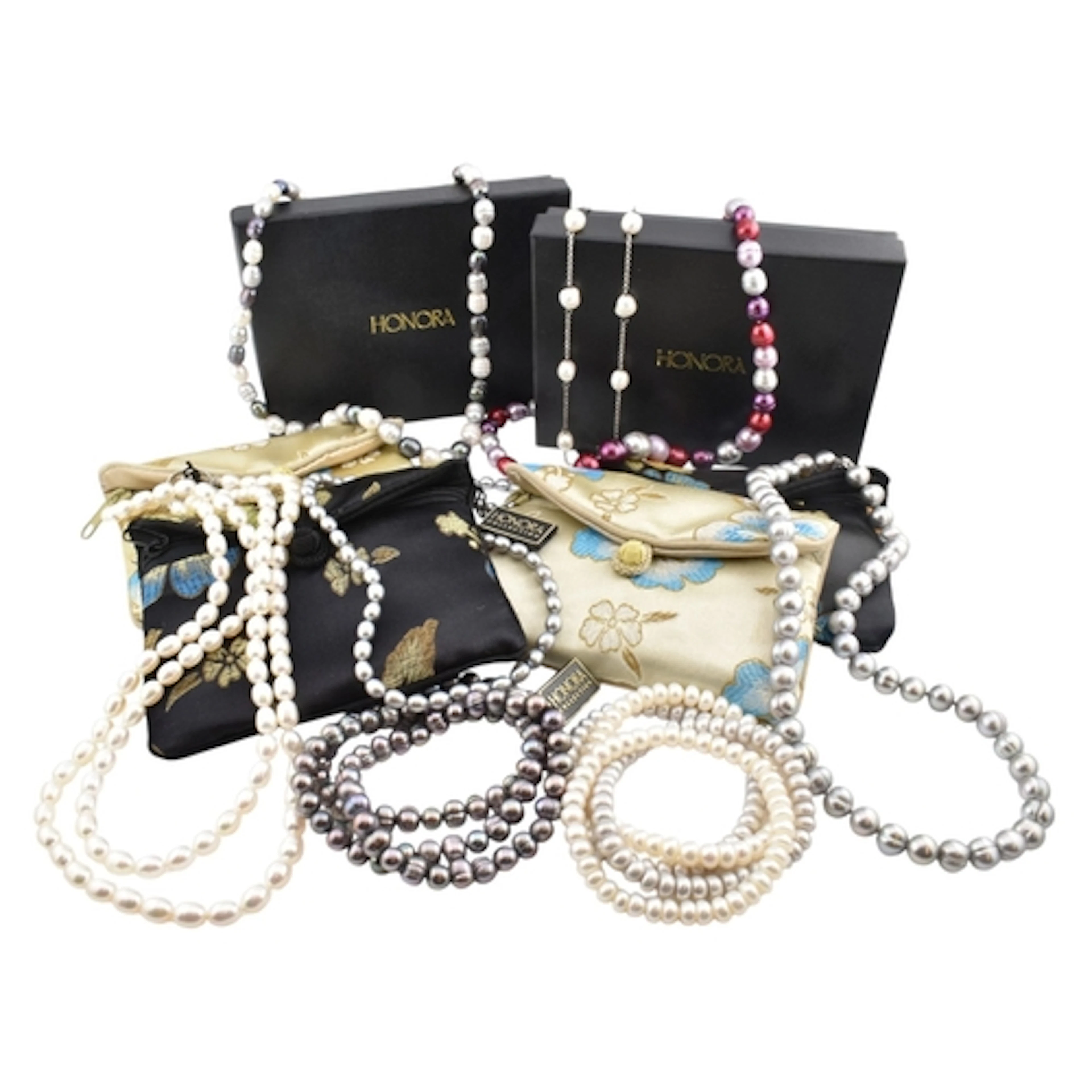 A selection of Honora freshwater cultured pearl necklaces an...