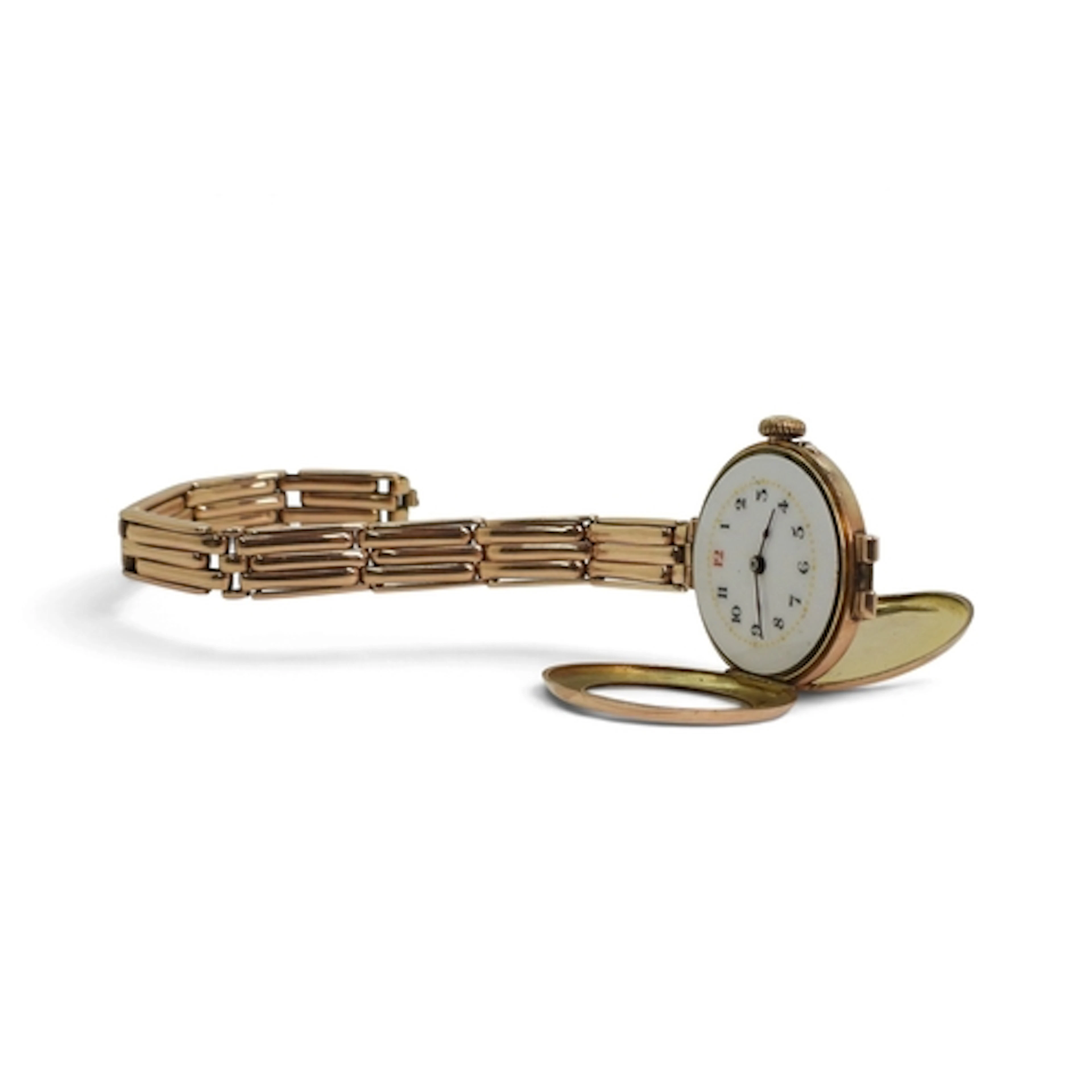 A 9ct gold Dreadnought 15 Jewel ladies watch and strap, both...