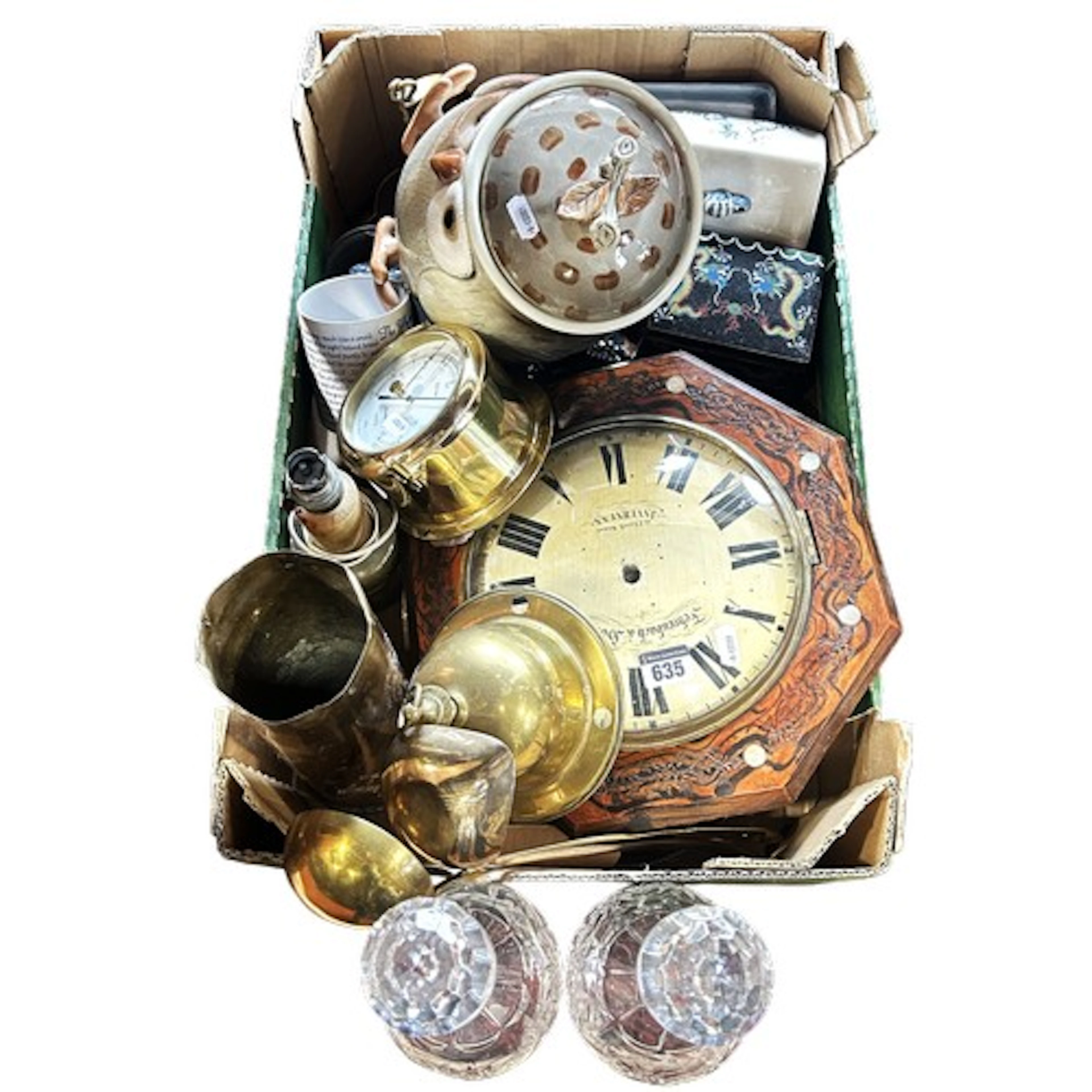 A miscellaneous collection to include an octagonal painted c...