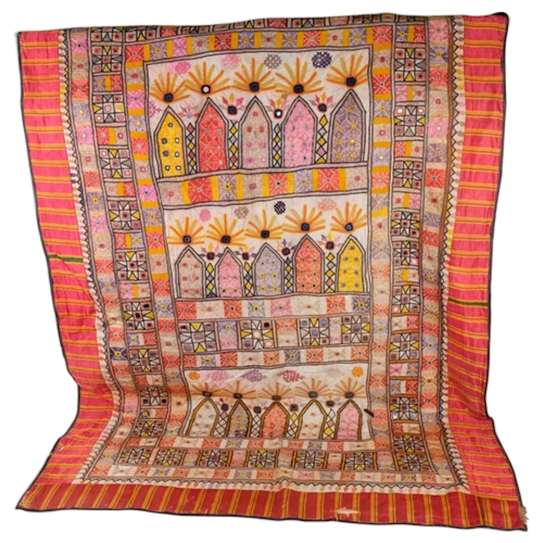 An Indian traditional Dharaniyo wall hanging, Gujarat, embro...
