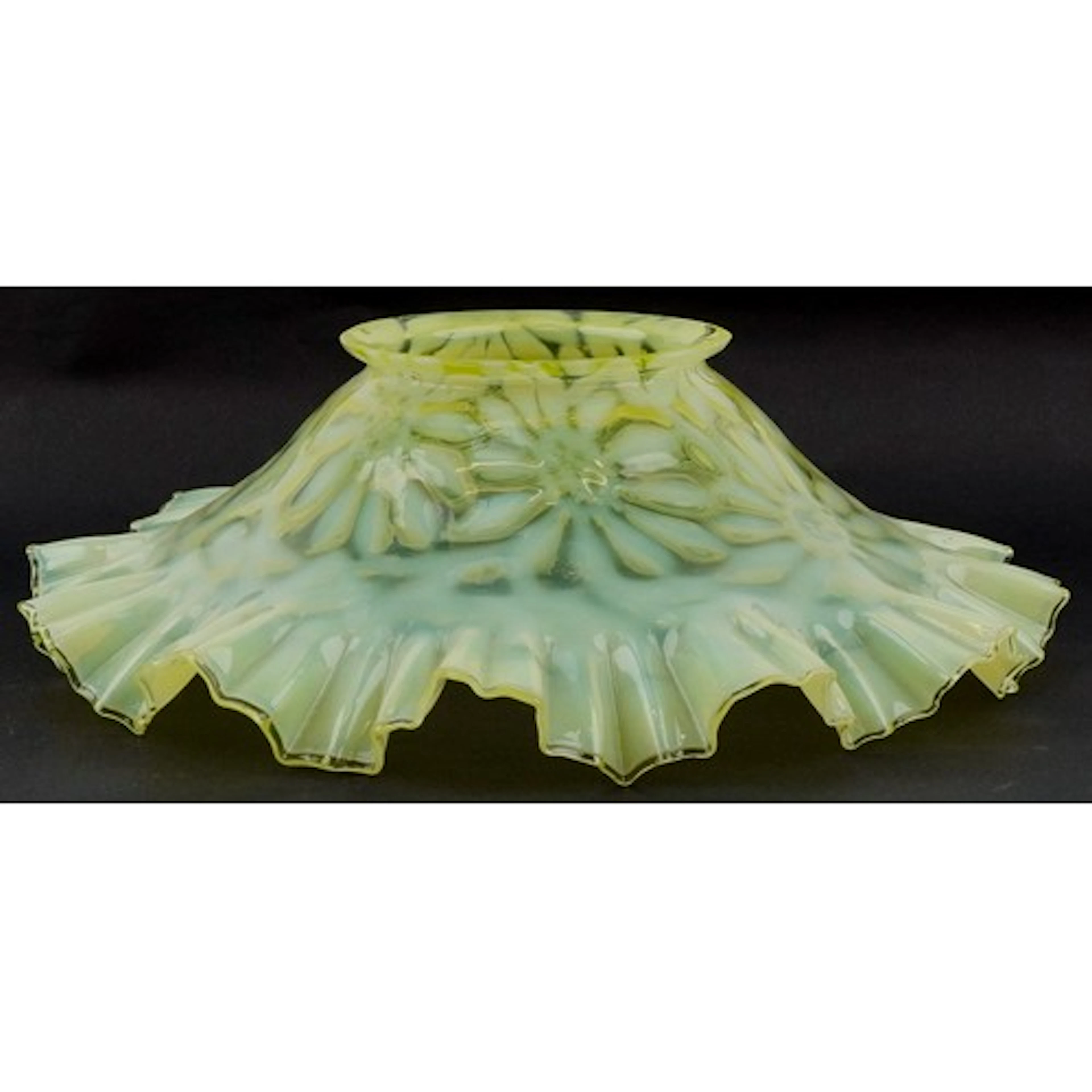 Large Victorian Vaseline uranium glass light shade, 46cm in ...