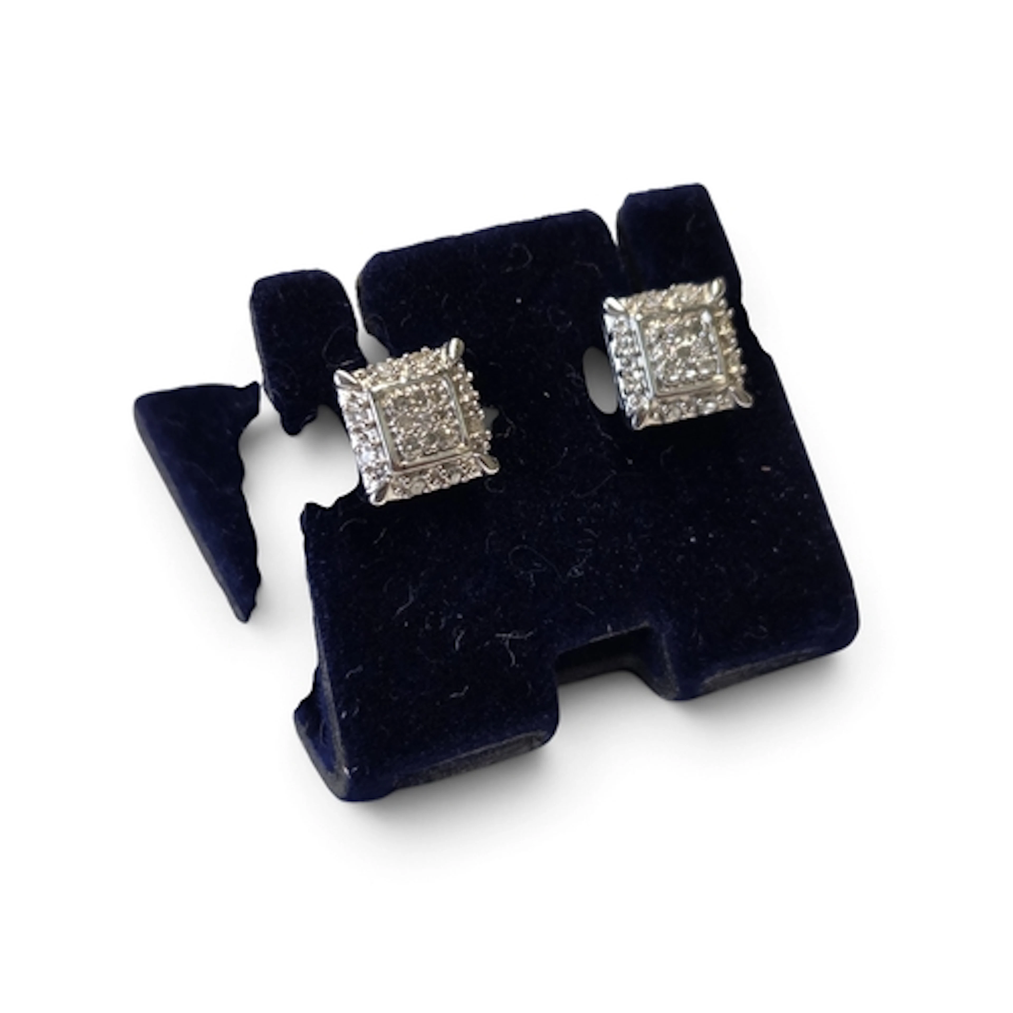 A lovely pair of 9ct White Gold and Diamond cluster Earrings...