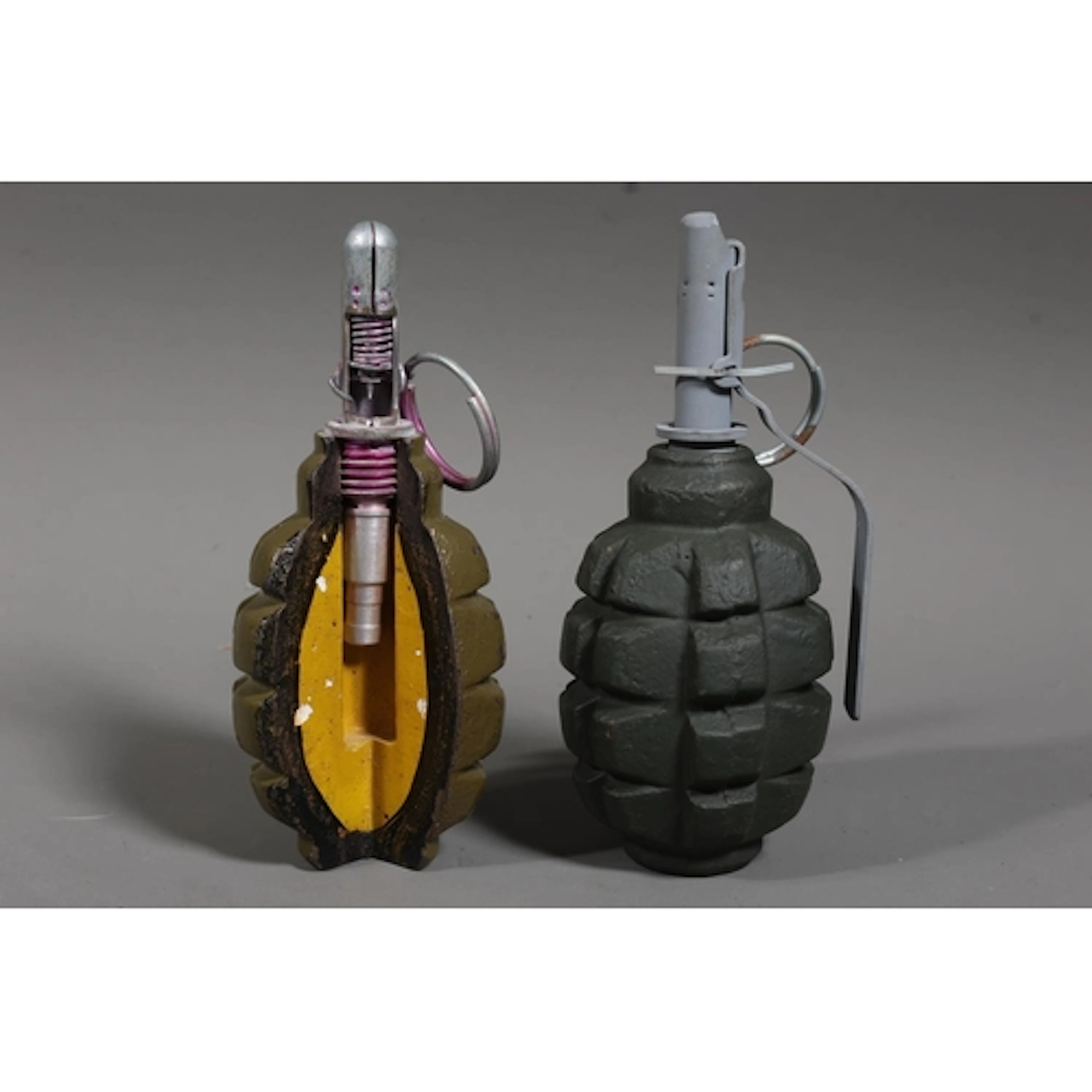 Inert Eastern Bloc Russian F1 hand grenade, stamped '/70 UZR...