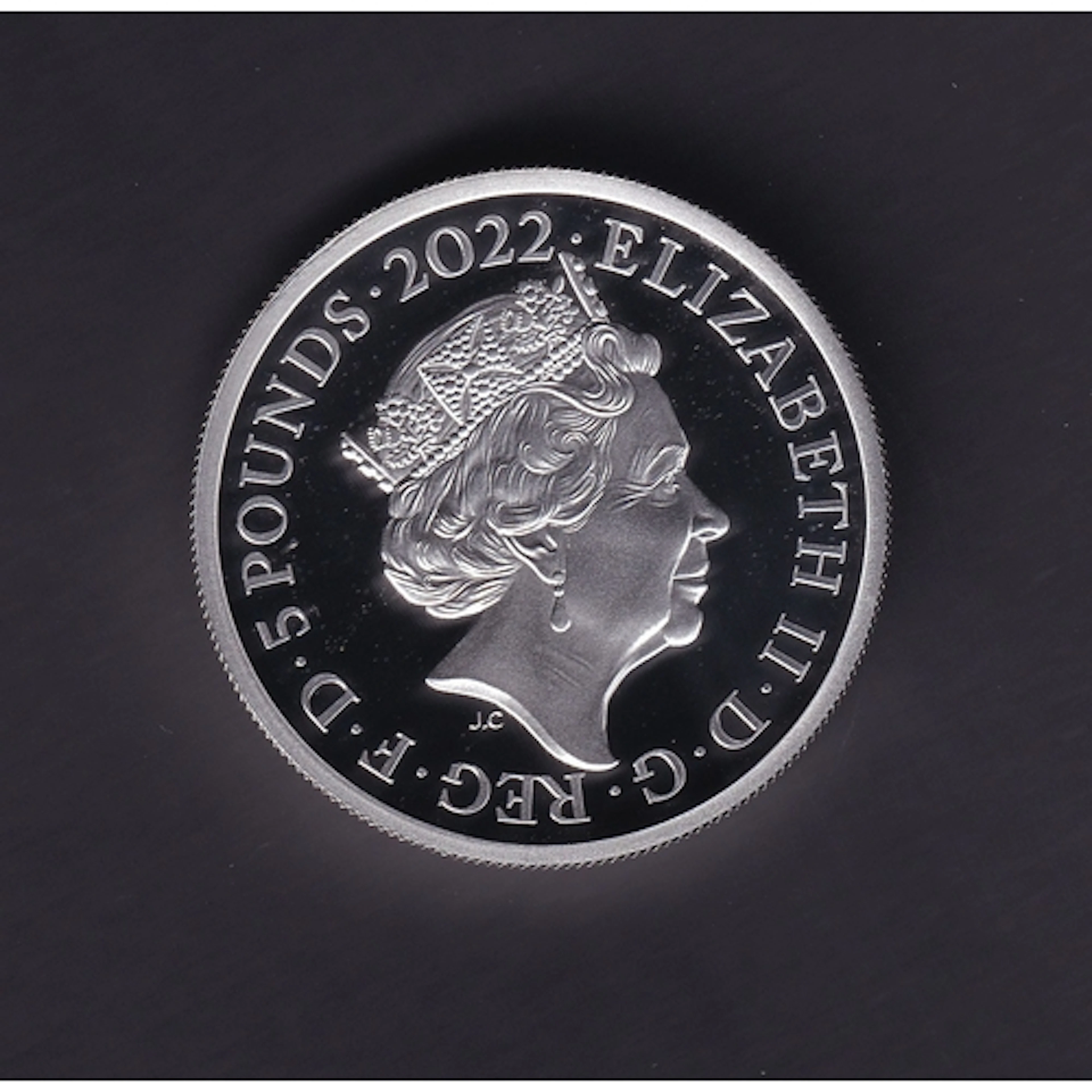 2022 UK Queen Elizabeth II silver proof £5 2oz coin, Hogwart...