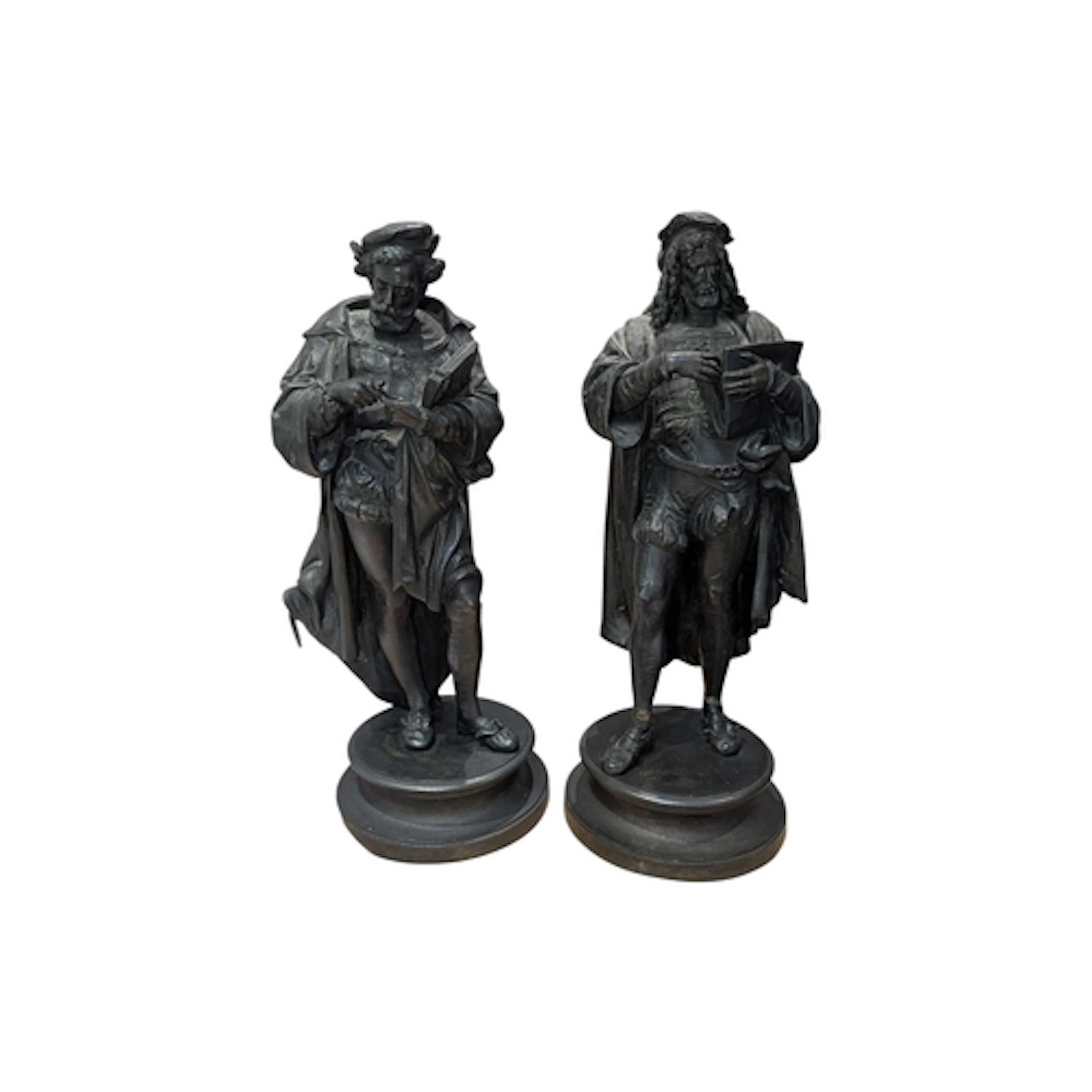 Two 20th century vintage spelter figures of Hendrick Goltziu...