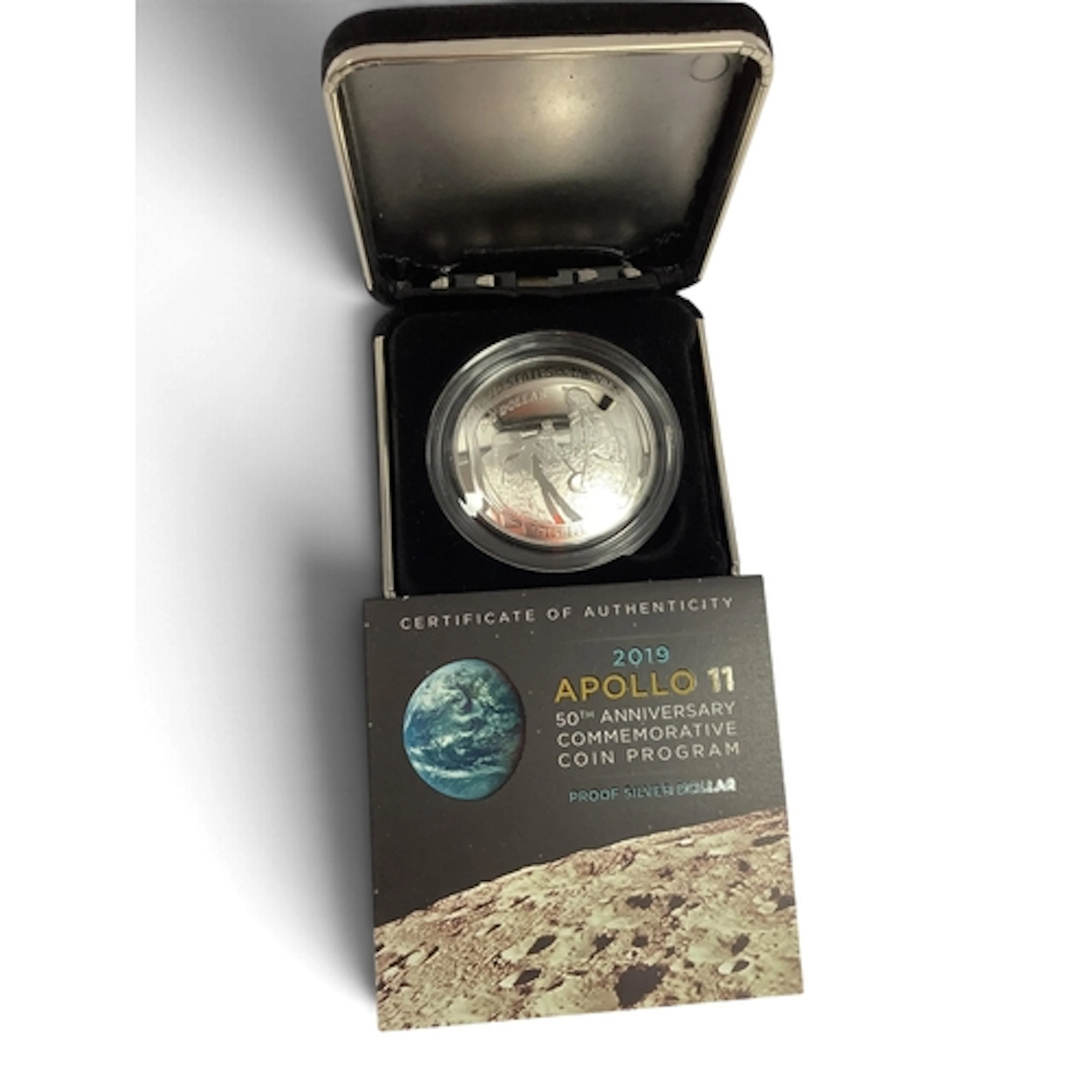 2019 Apollo 11 50th Anniversary Silver Proof $1, cased with ...