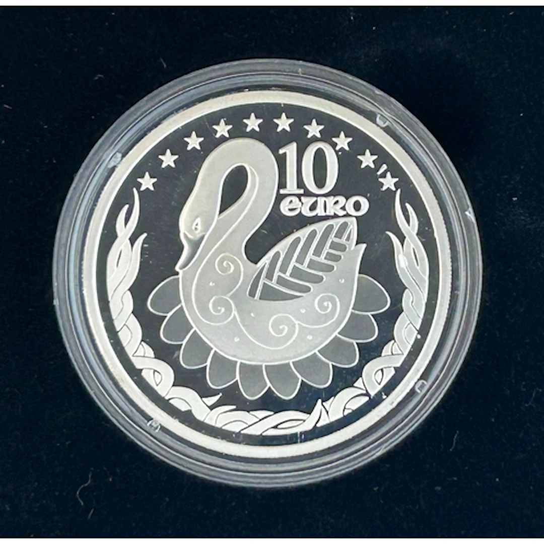 A group of three Irish sterling silver proof €10 coins, comp...
