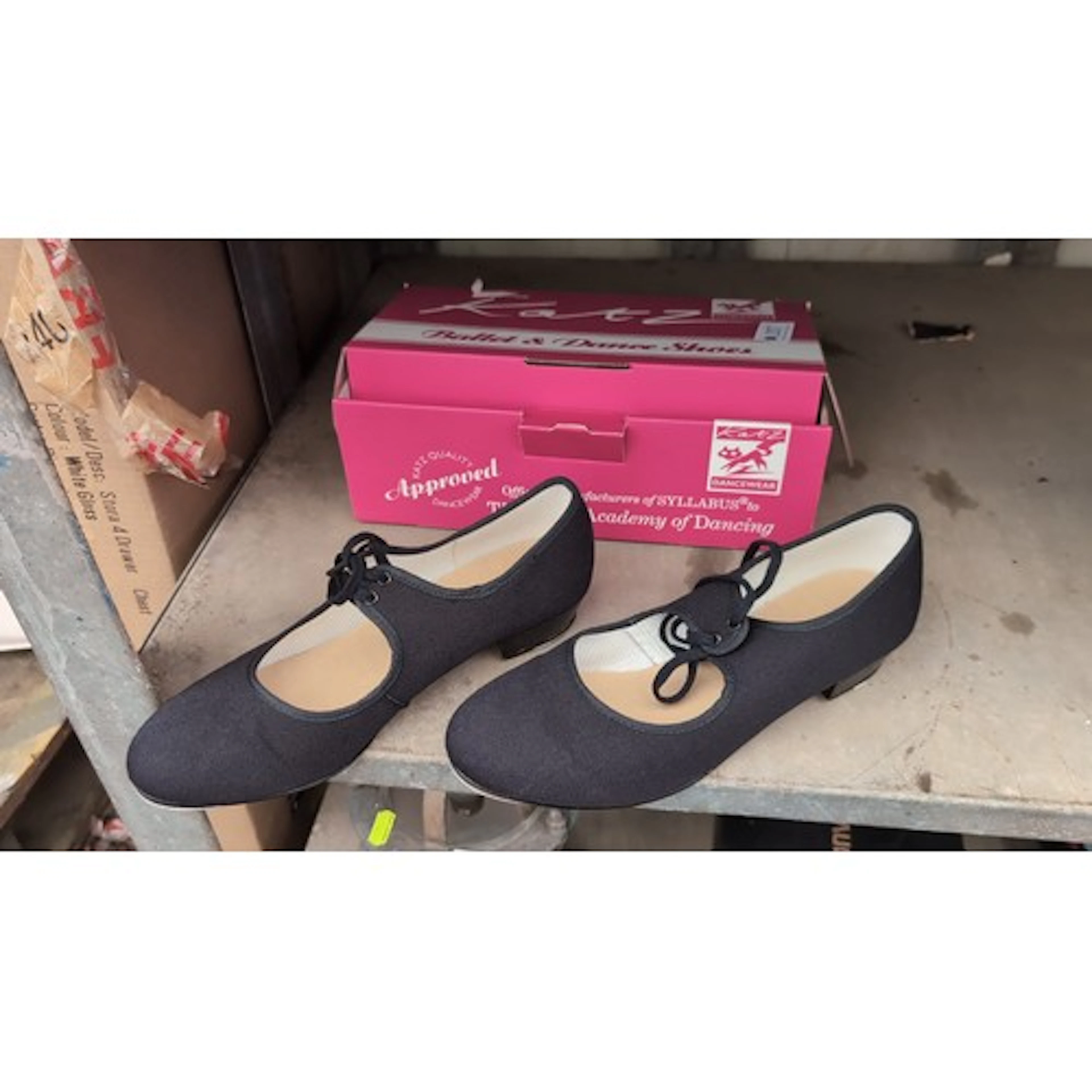Katz Dancewear, black canvas character tap-dance shoes with ...