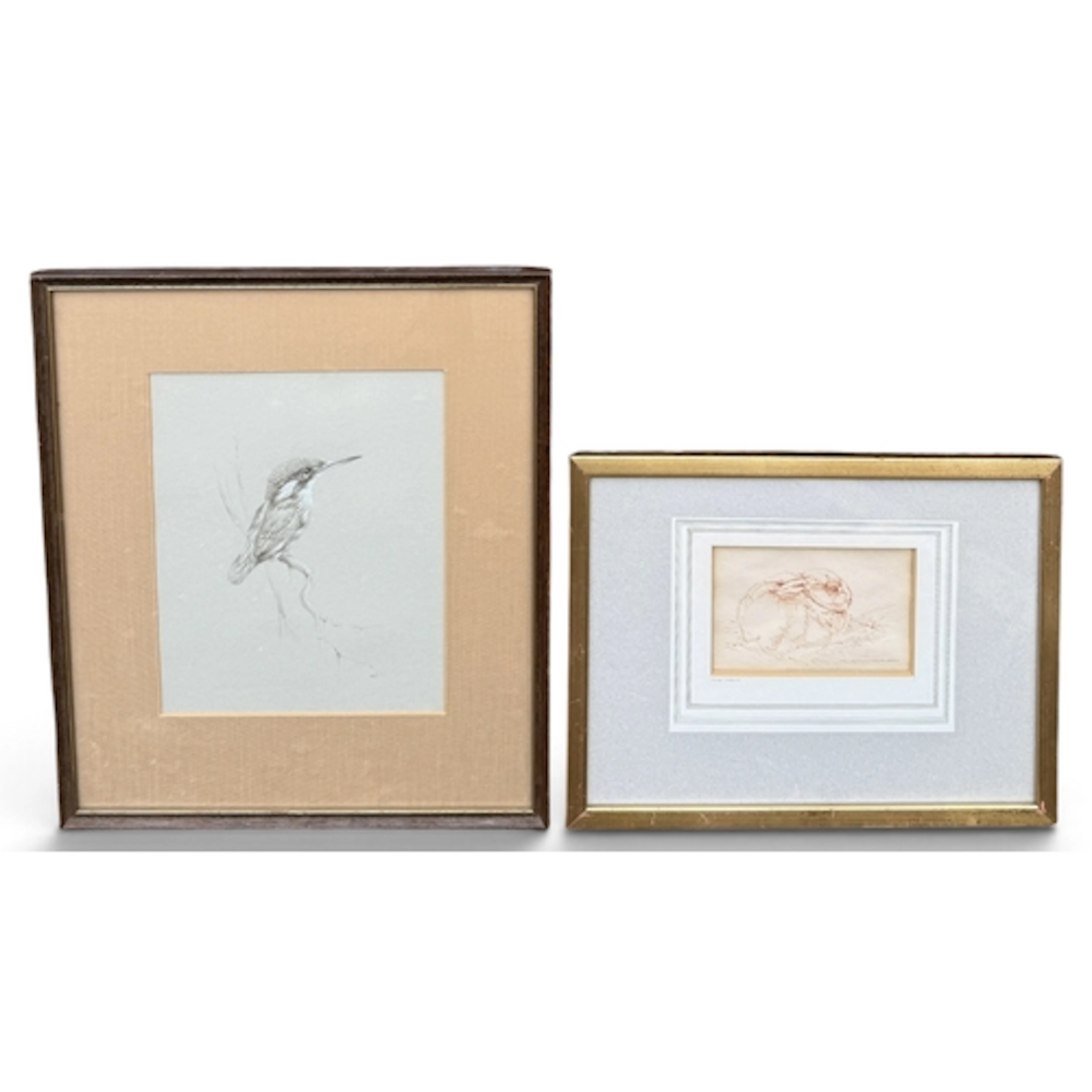 BRYAN REED (BRITISH B.1934): KINGFISHER Pencil sketch on pap...