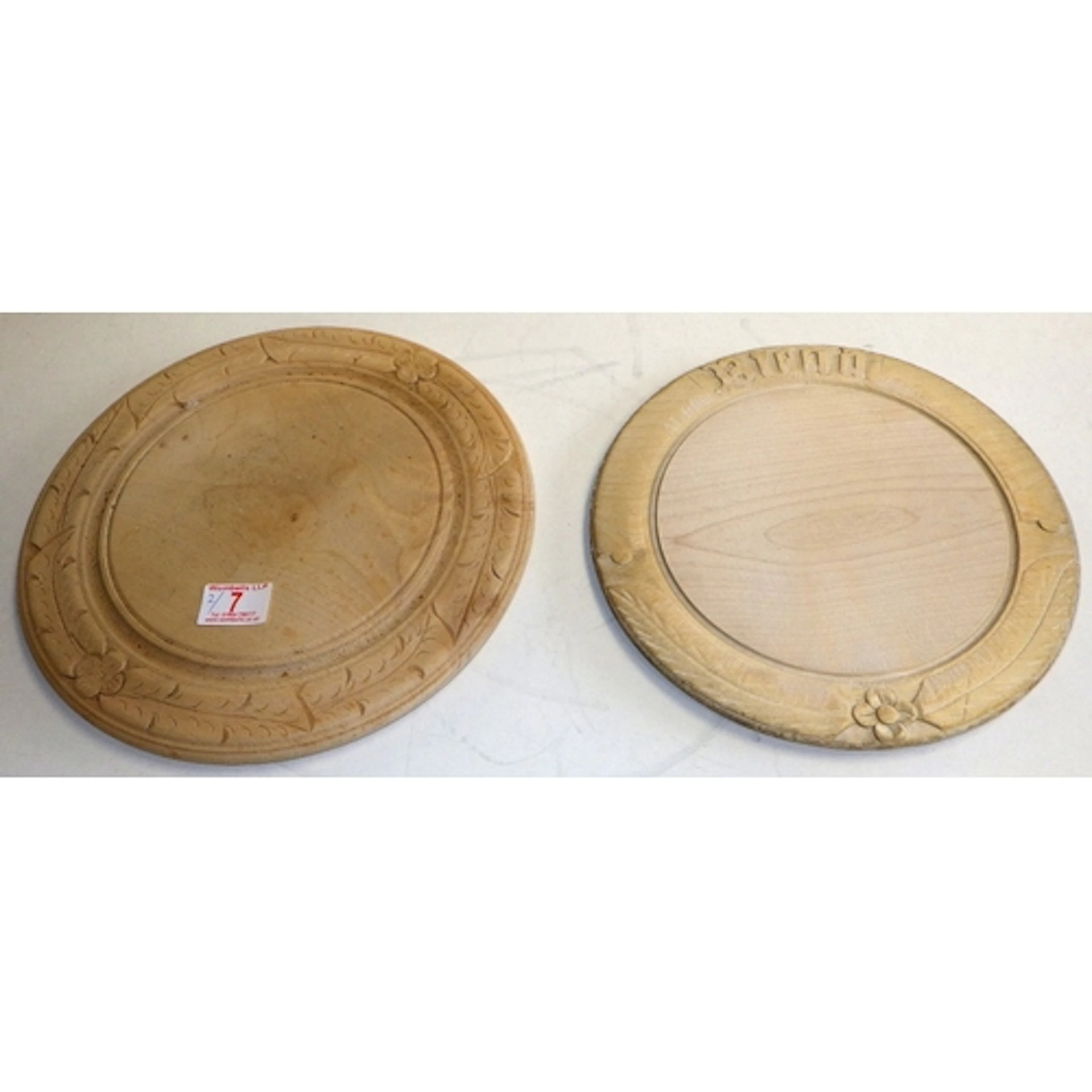Two vintage bread boards
