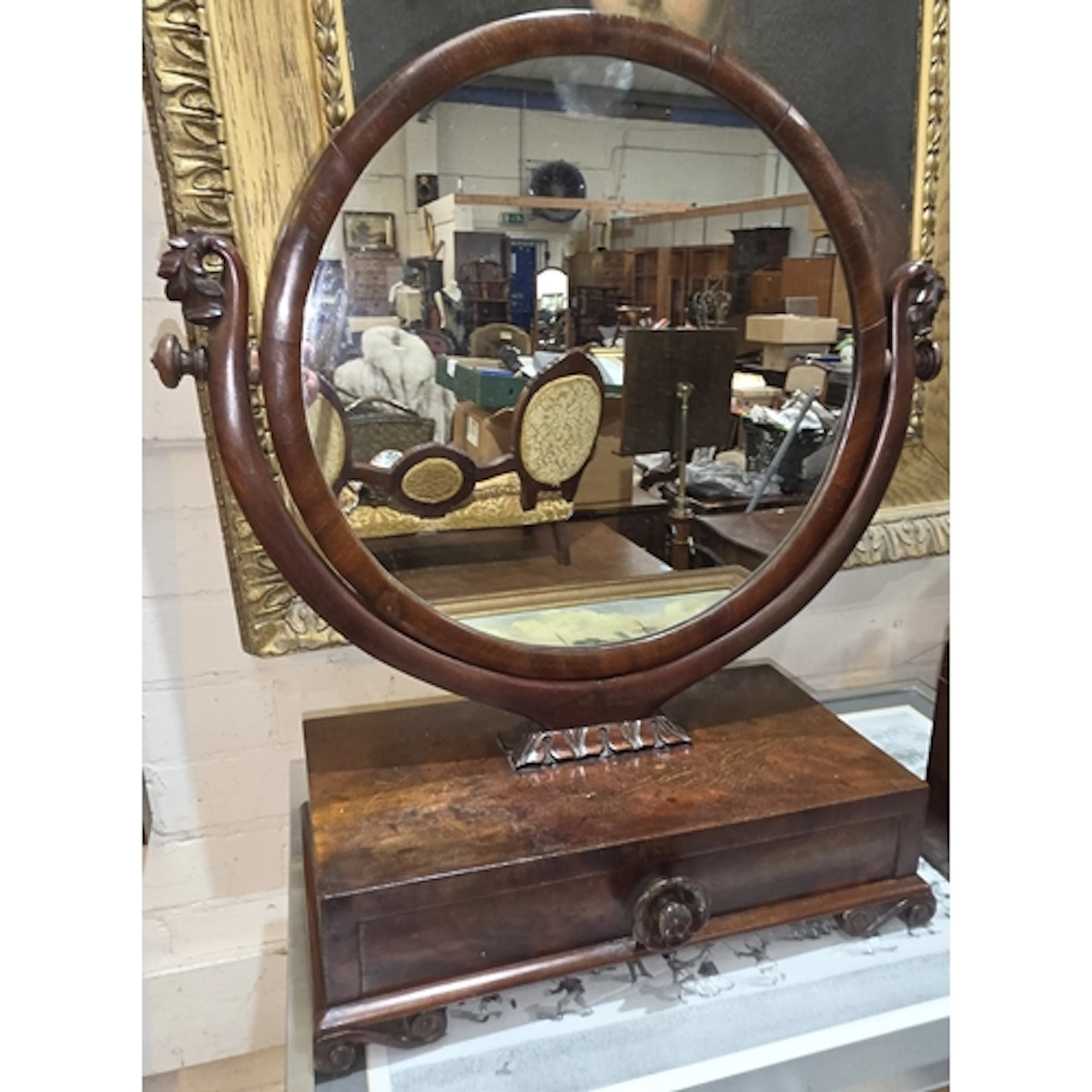 A 19th century free standing mahogany framed dressing table ...