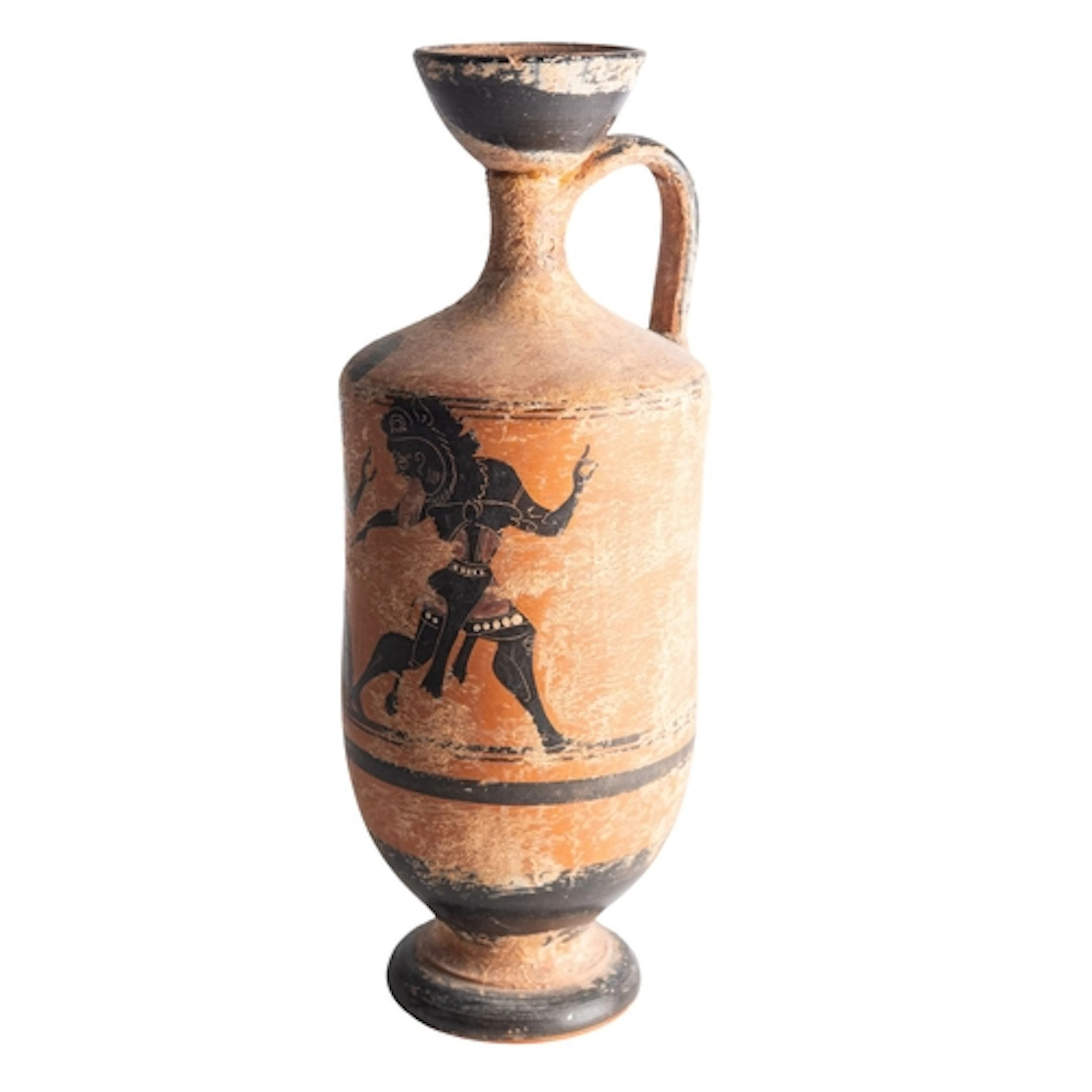 An Attic black figure pottery lekythos, circa 5th century B....