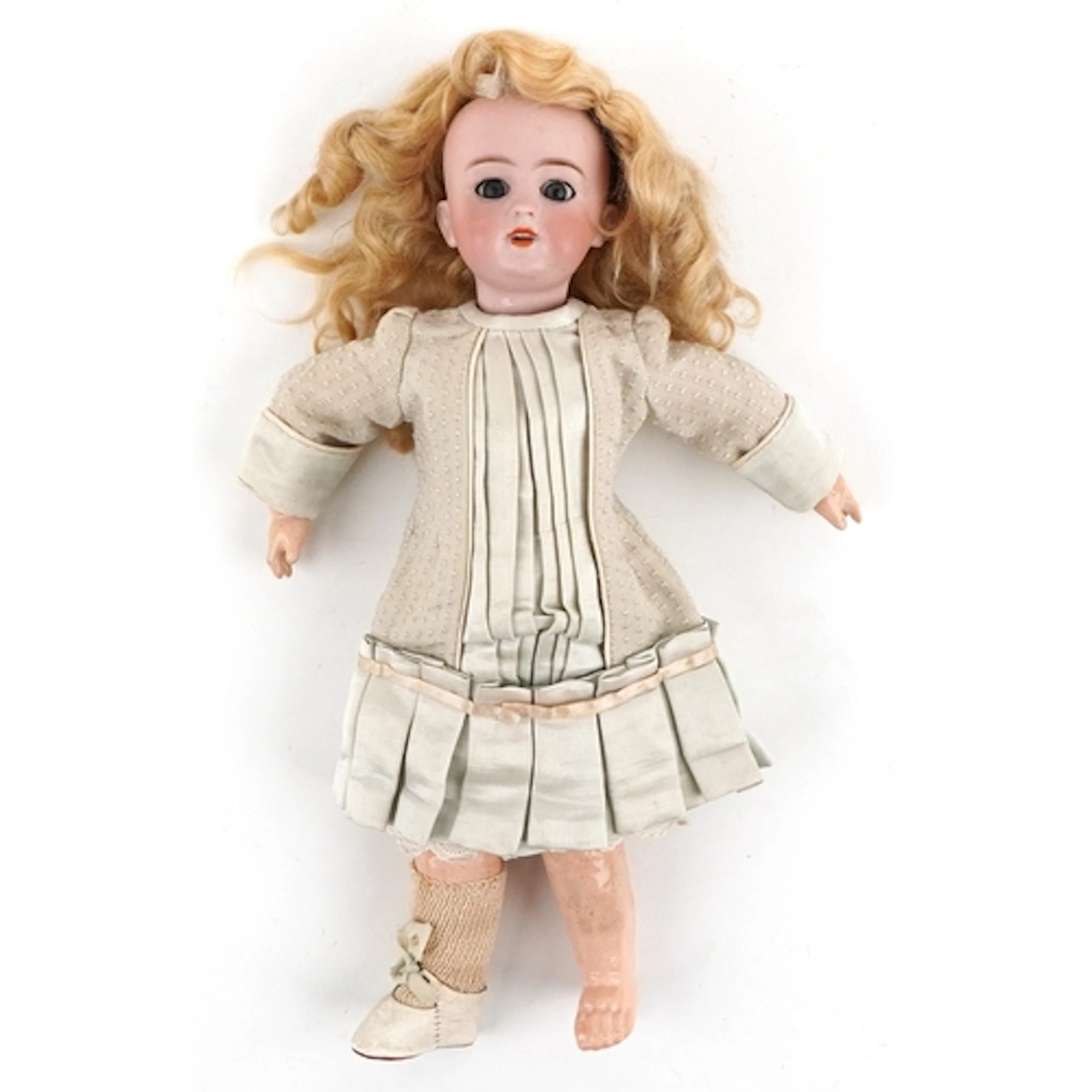 Bebe Jumeau, 19th century French bisque headed doll with sil...