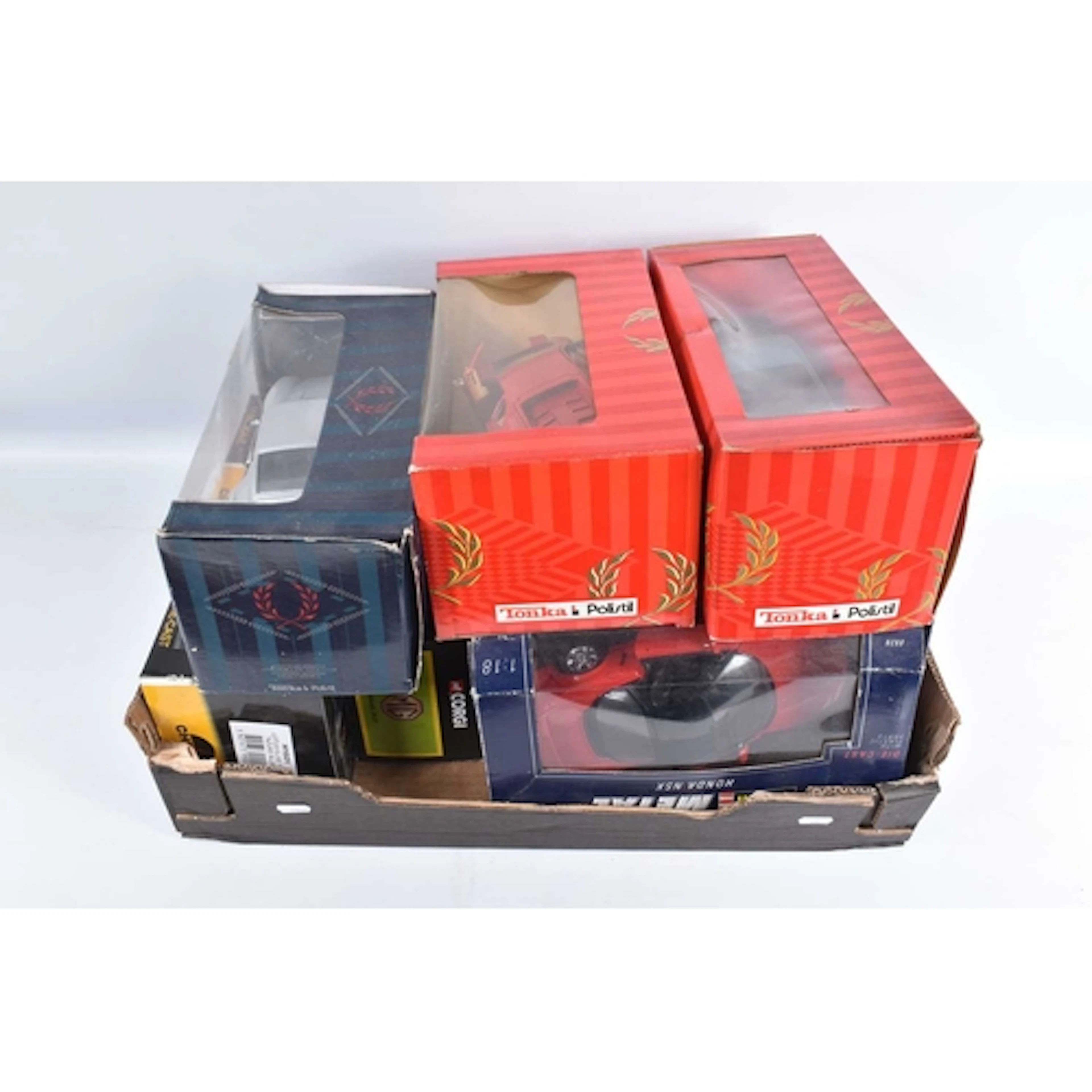 EIGHT BOXED DIECAST MODEL VEHICLES, to include three Tonka P...