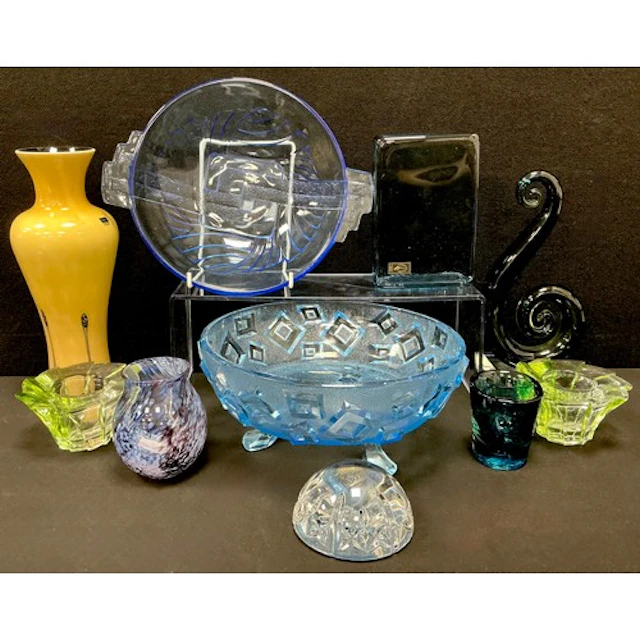 Glass - a Caithness Ebony range baluster shaped vase, 25.5cm...