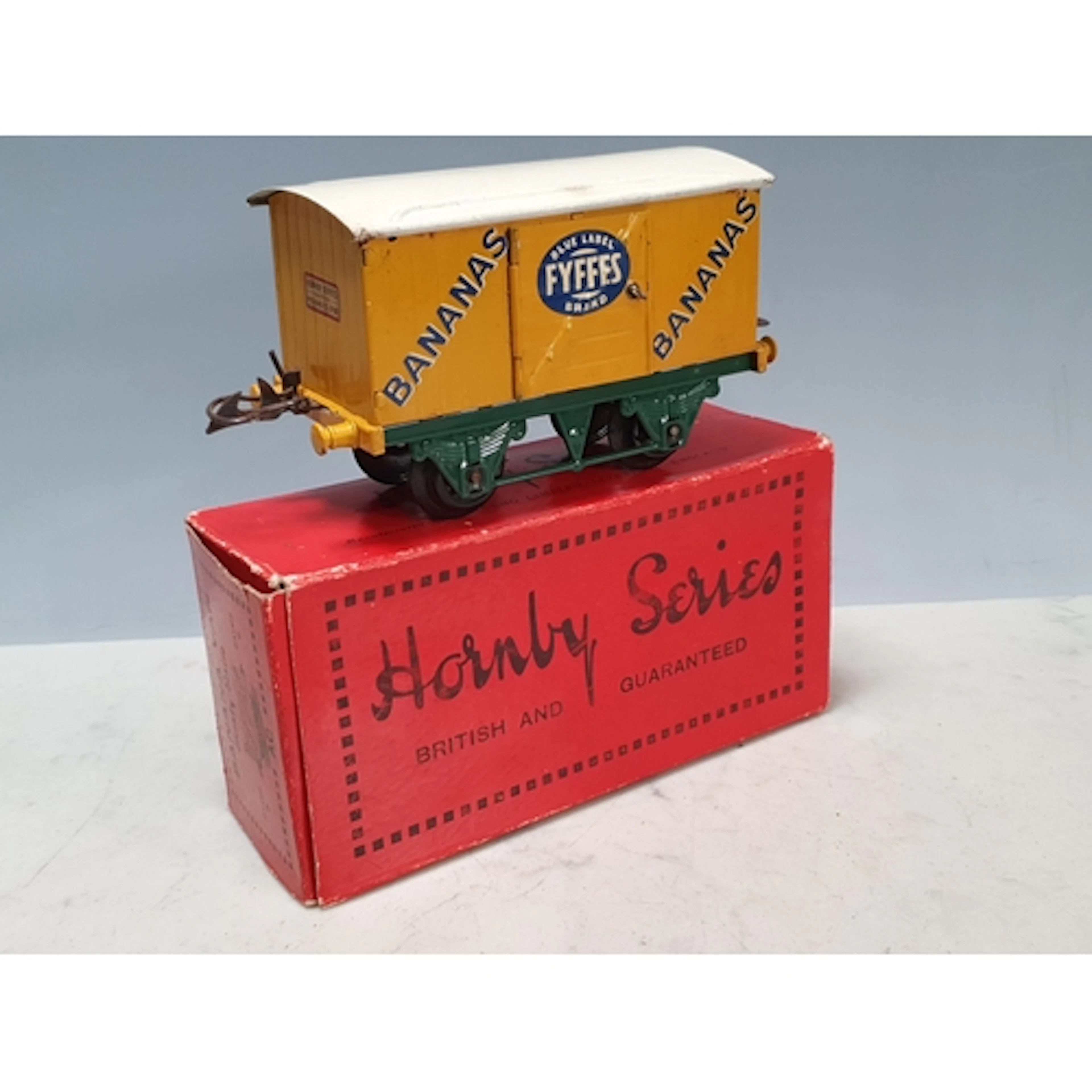 A boxed Hornby 0 gauge RS690 'Fyffe's' Banana Van with cream...
