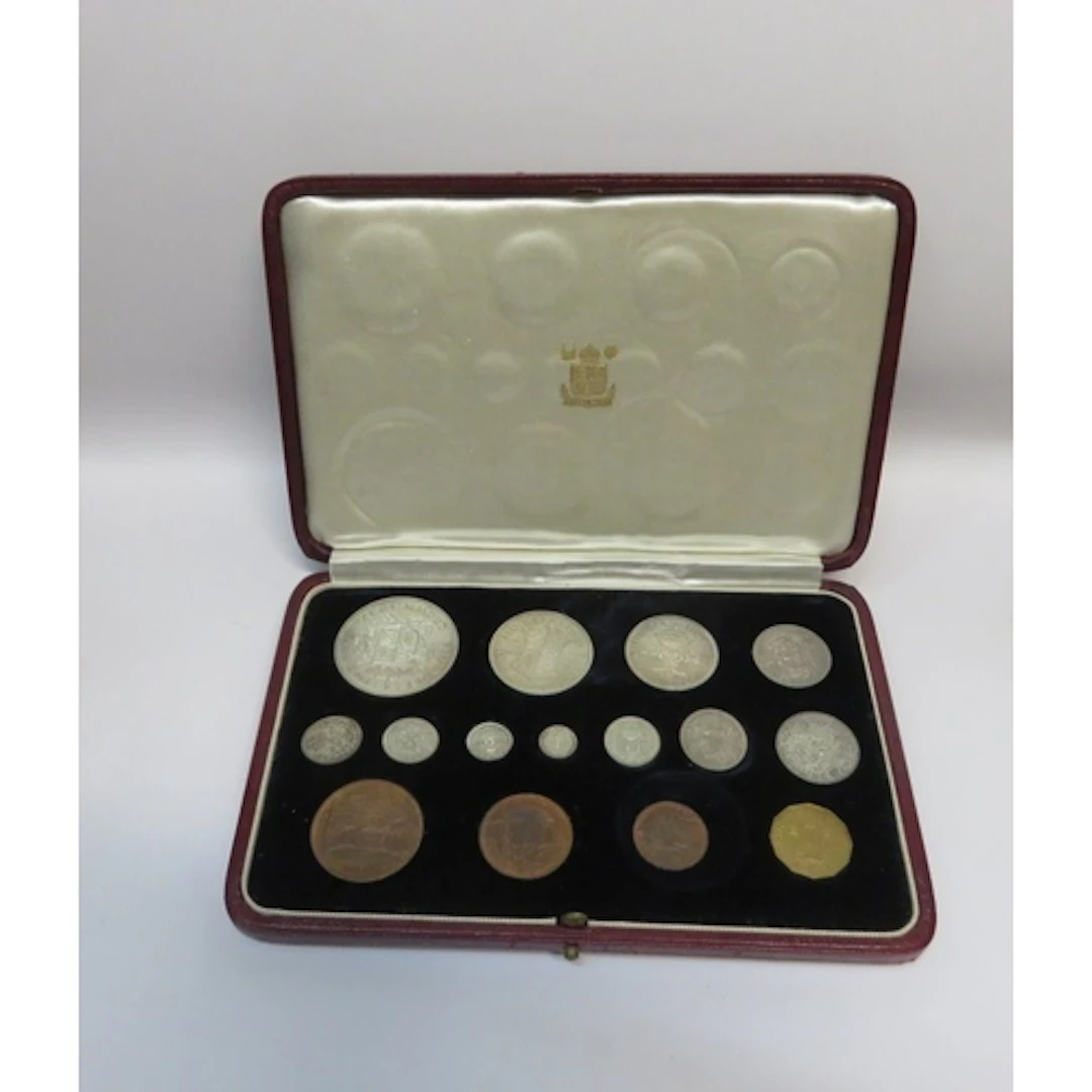 King George VI, 1937 specimen coin set, in original case