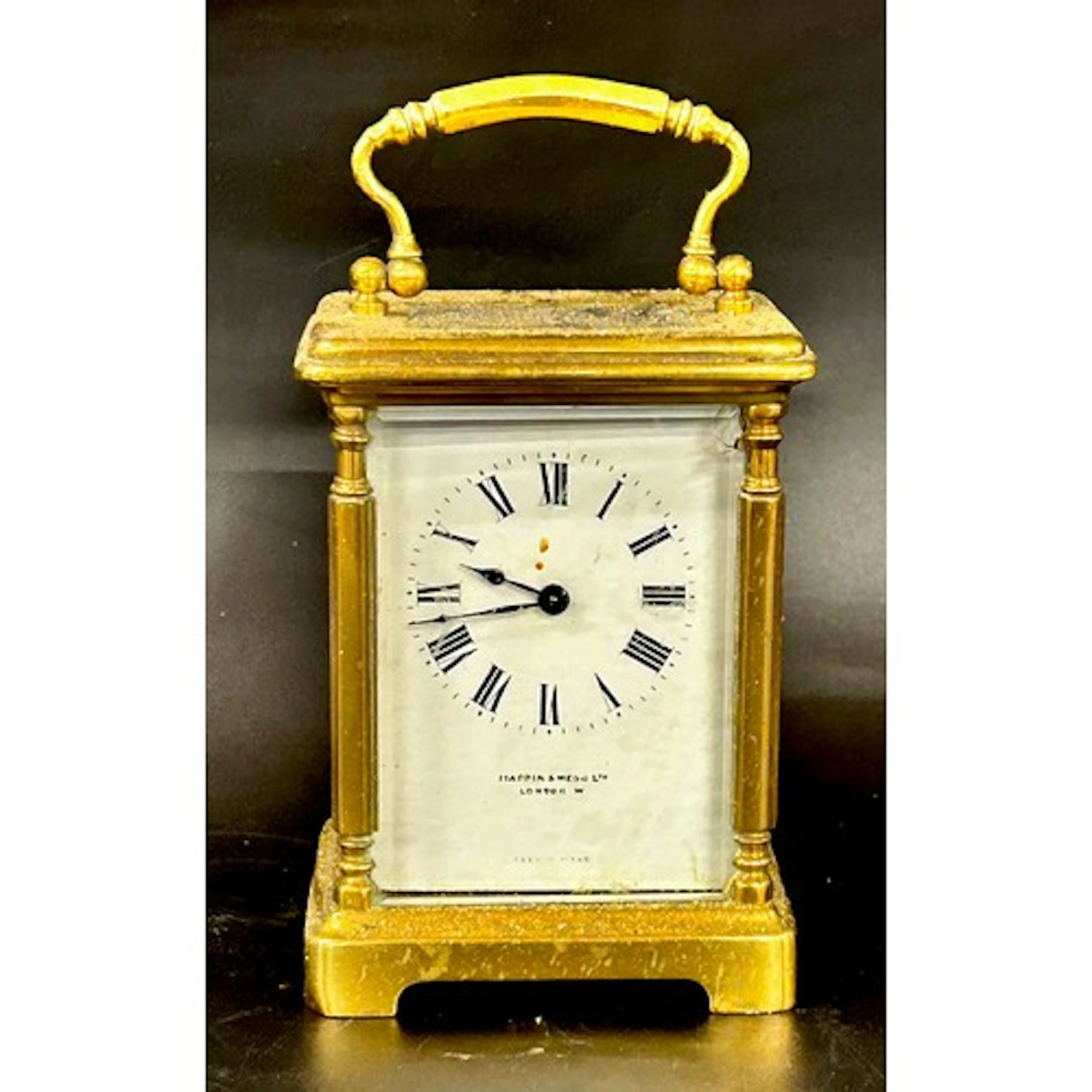 A Mappin & Webb brass carriage clock with French movement, w...