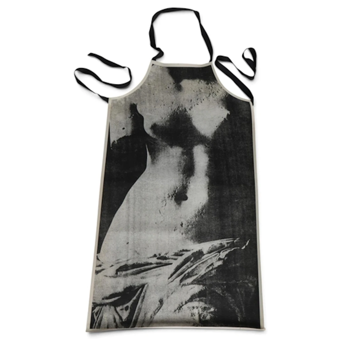 A reproduction Fluxus apron from the 1970s' original design ...