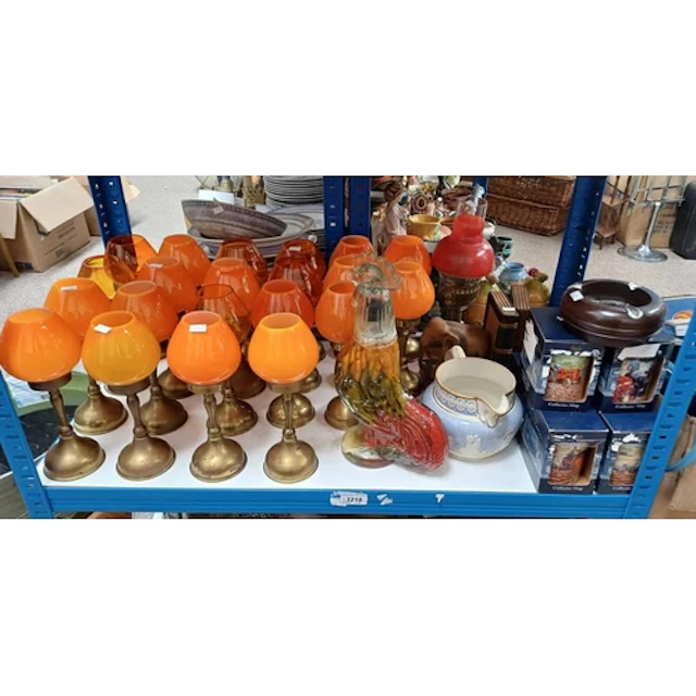 LARGE SELECTION CANDLE HOLDERS (22) BOOK ENDS, PORCELAIN MUG...
