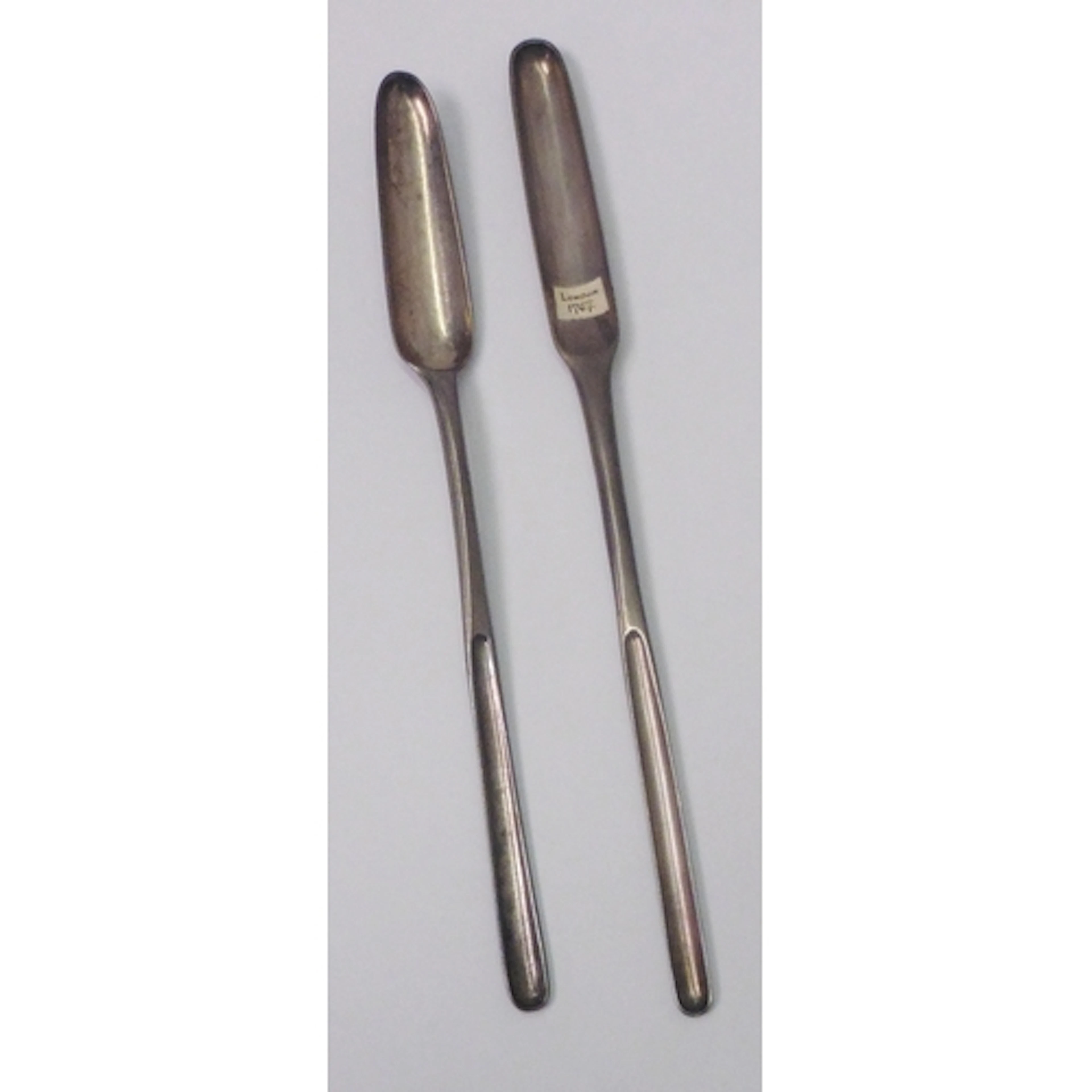 Two Georgian silver marrow scoops, both Thomas & William Cha...