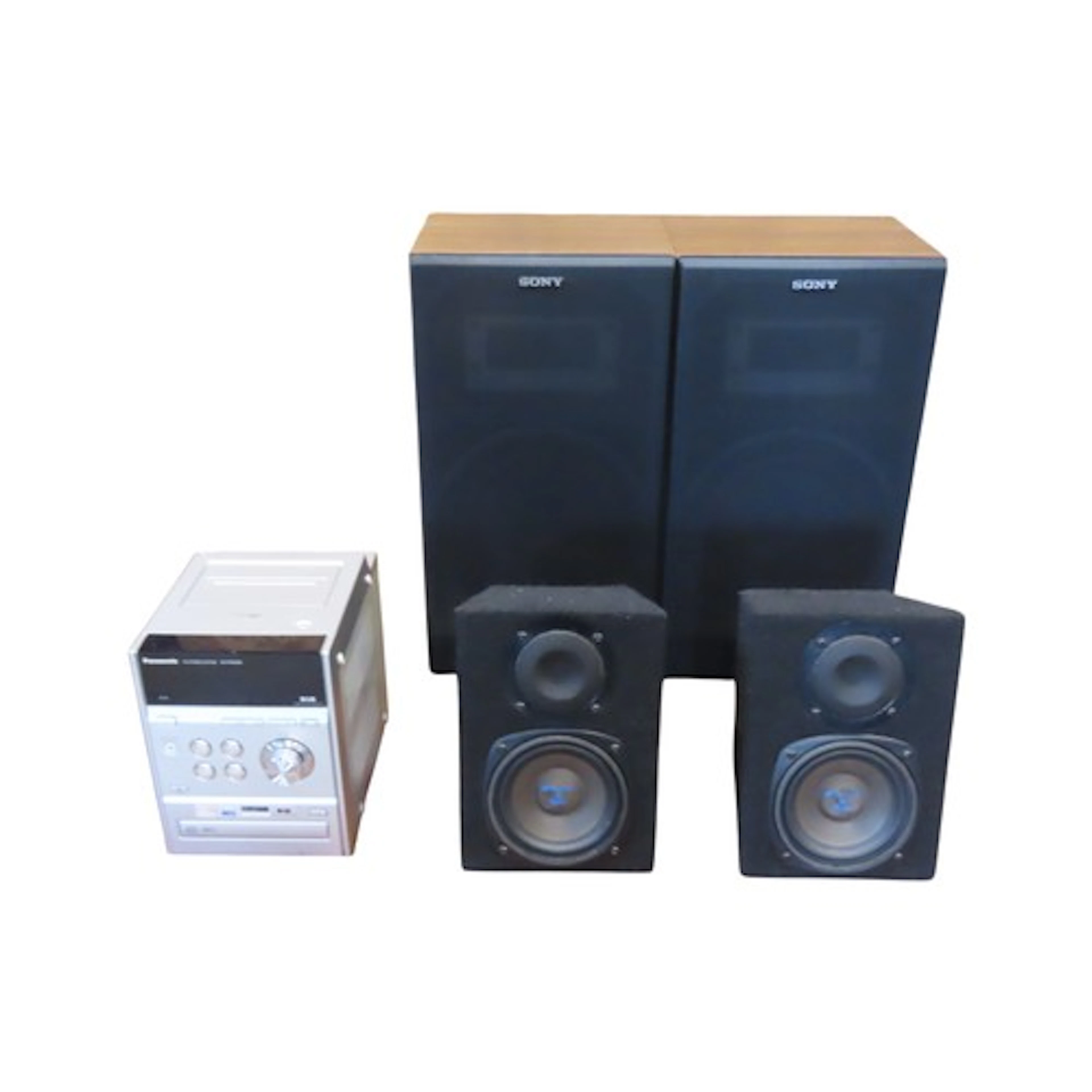 A Pair of Sony SS - E36 speakers, a pair of Skytec 170-172 3...